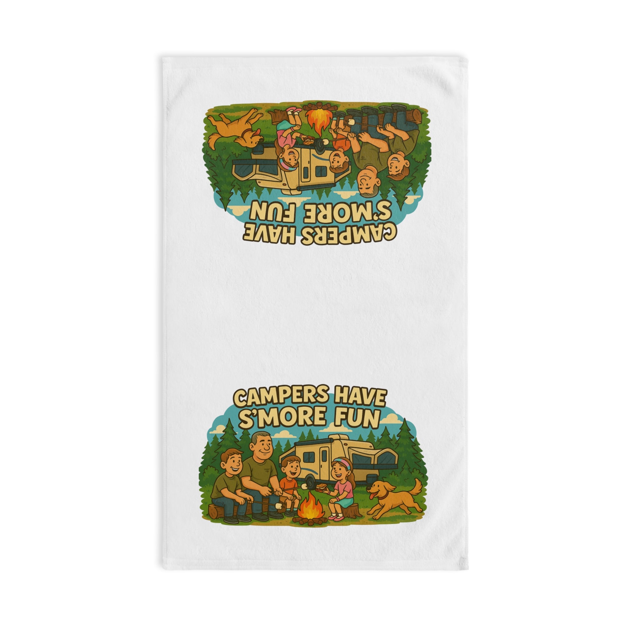 Campfire Hand Towel - Perfect for Camping, Outdoor Adventures, Summer BBQs, Cozy Kitchen Decor, Gifts for Campers