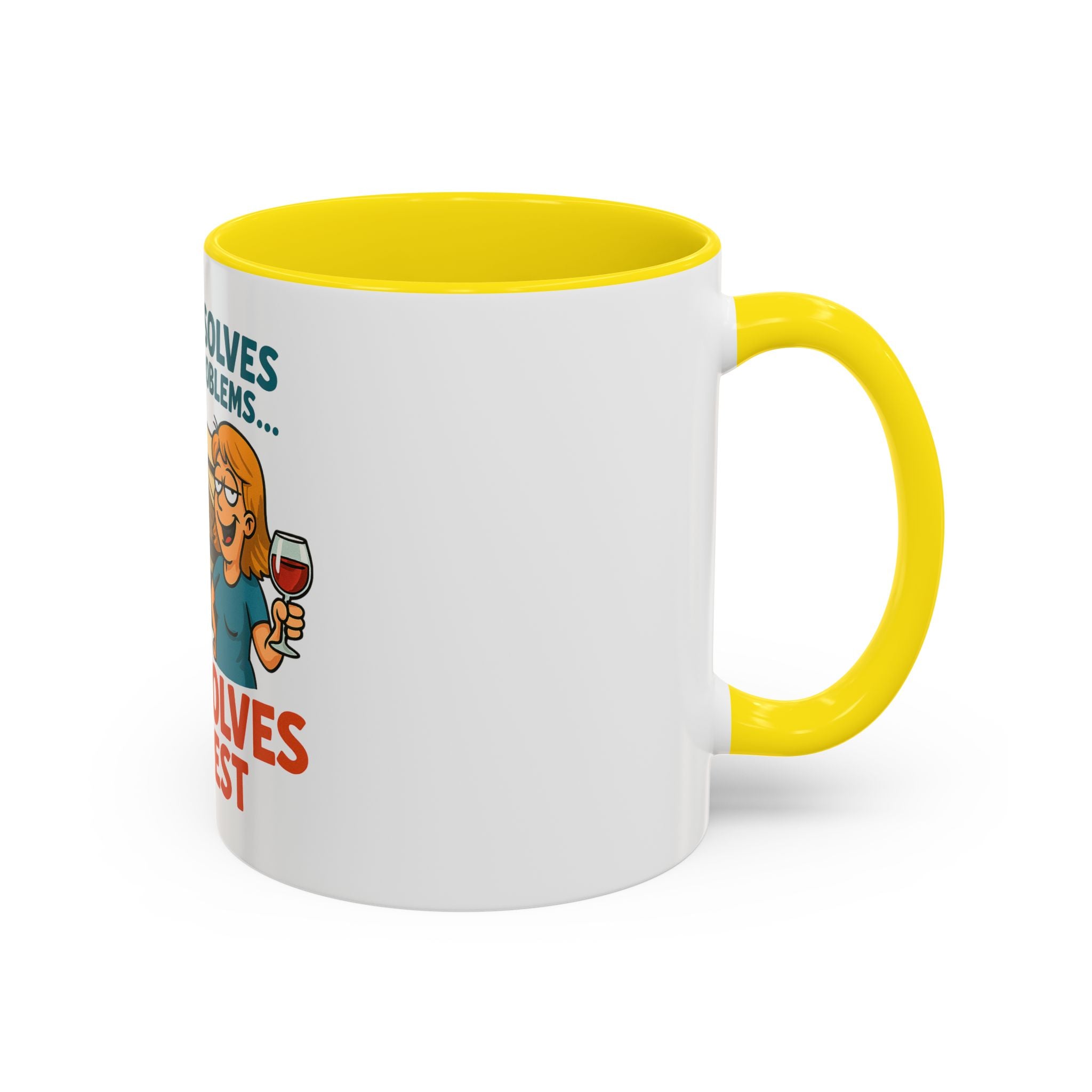 Camping Coffee Mug - Wine Solves the Rest - Fun Camper Mug for Nature Lovers, Gift for Adventurers, Travel Mug, Coffee Lover's Gift