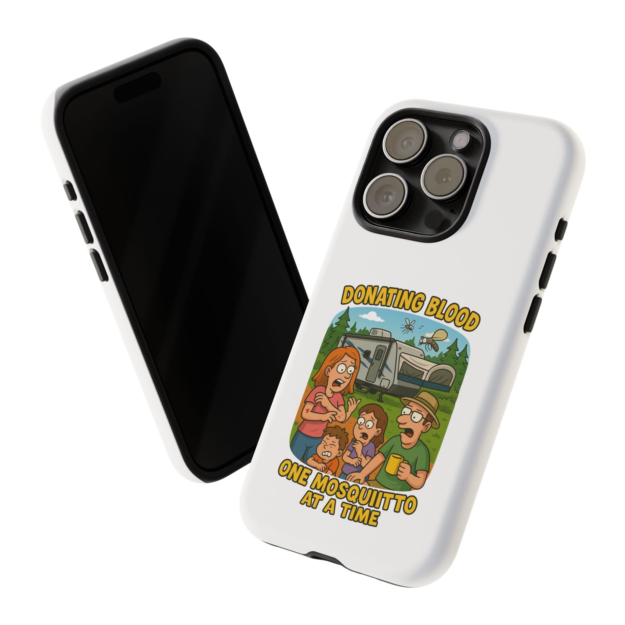 Humorous Phone Case - Donating Blood Mosquito Design, Funny Gift for Nurses, Outdoor Lovers, Eco-Friendly Gift, Summer Fun
