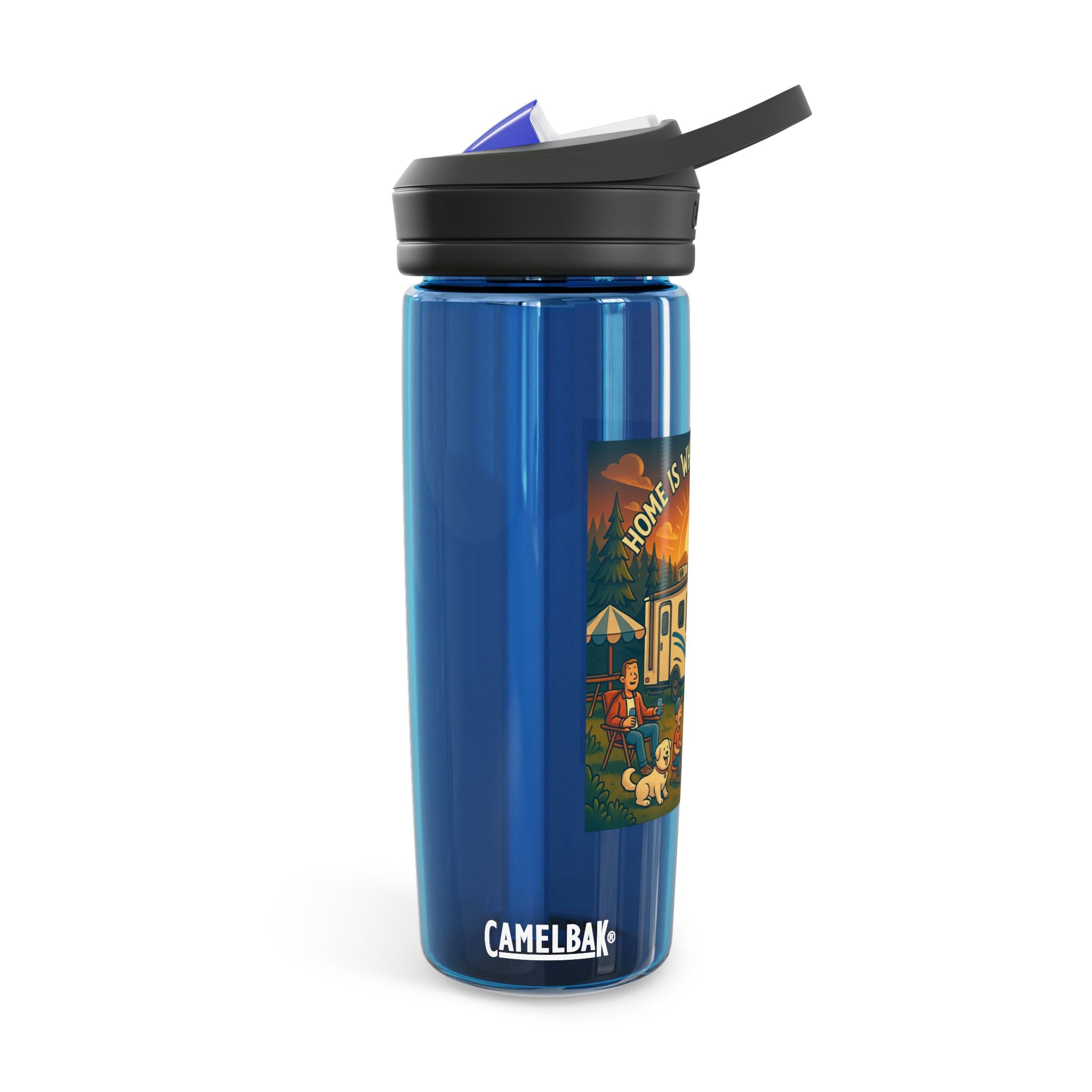 Campfire Adventures Water Bottle, RV Life, Outdoor Fun, Camping Gear, Hydration Bottle, Eco-Friendly Drinking
