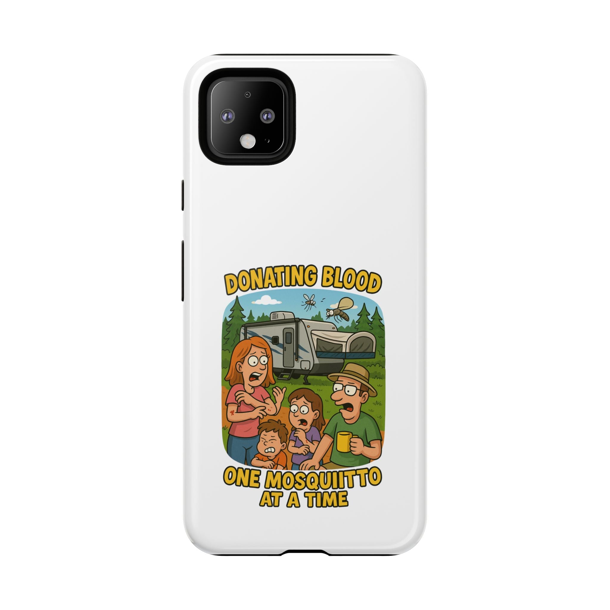 Humorous Phone Case - Donating Blood Mosquito Design, Funny Gift for Nurses, Outdoor Lovers, Eco-Friendly Gift, Summer Fun