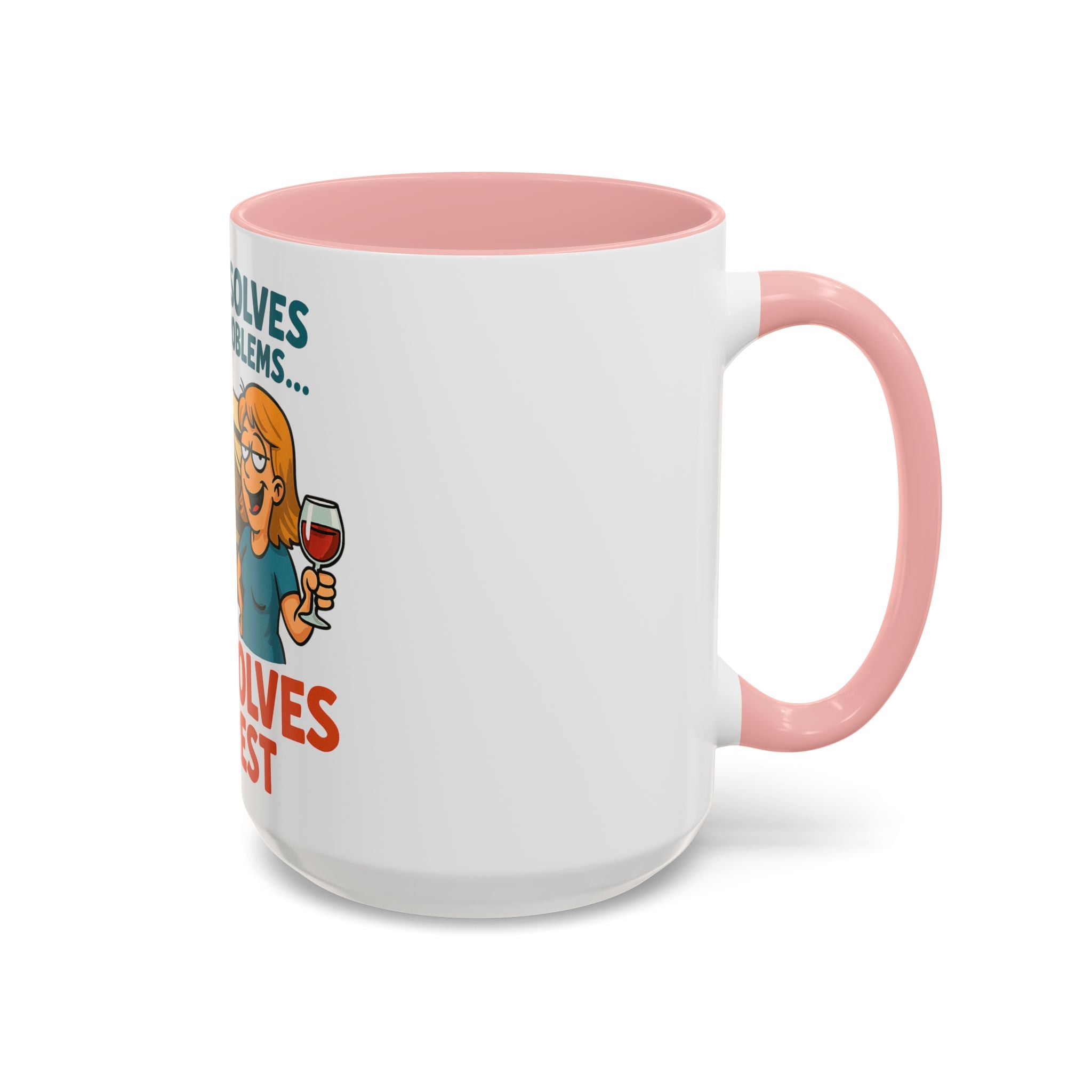 Camping Coffee Mug - Wine Solves the Rest - Fun Camper Mug for Nature Lovers, Gift for Adventurers, Travel Mug, Coffee Lover's Gift