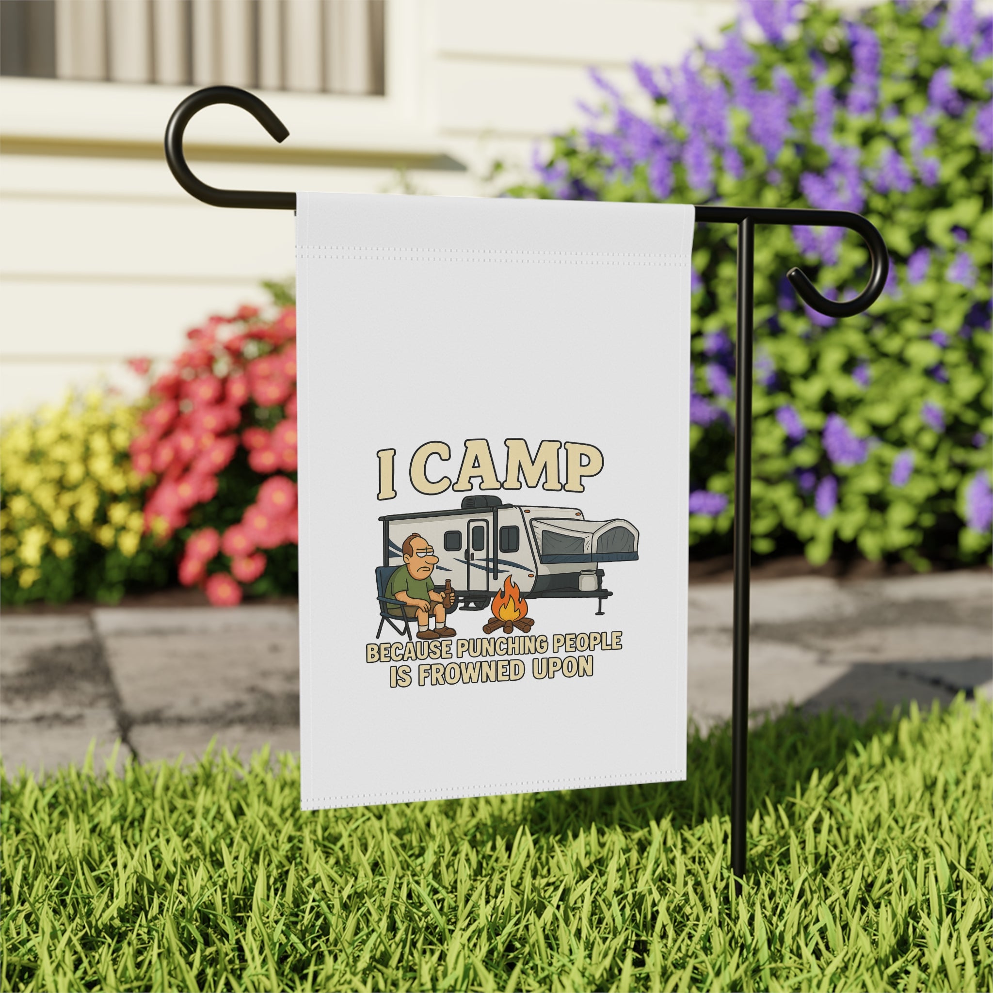 Camping Garden Banner - Humorous Outdoor Decor for Campers