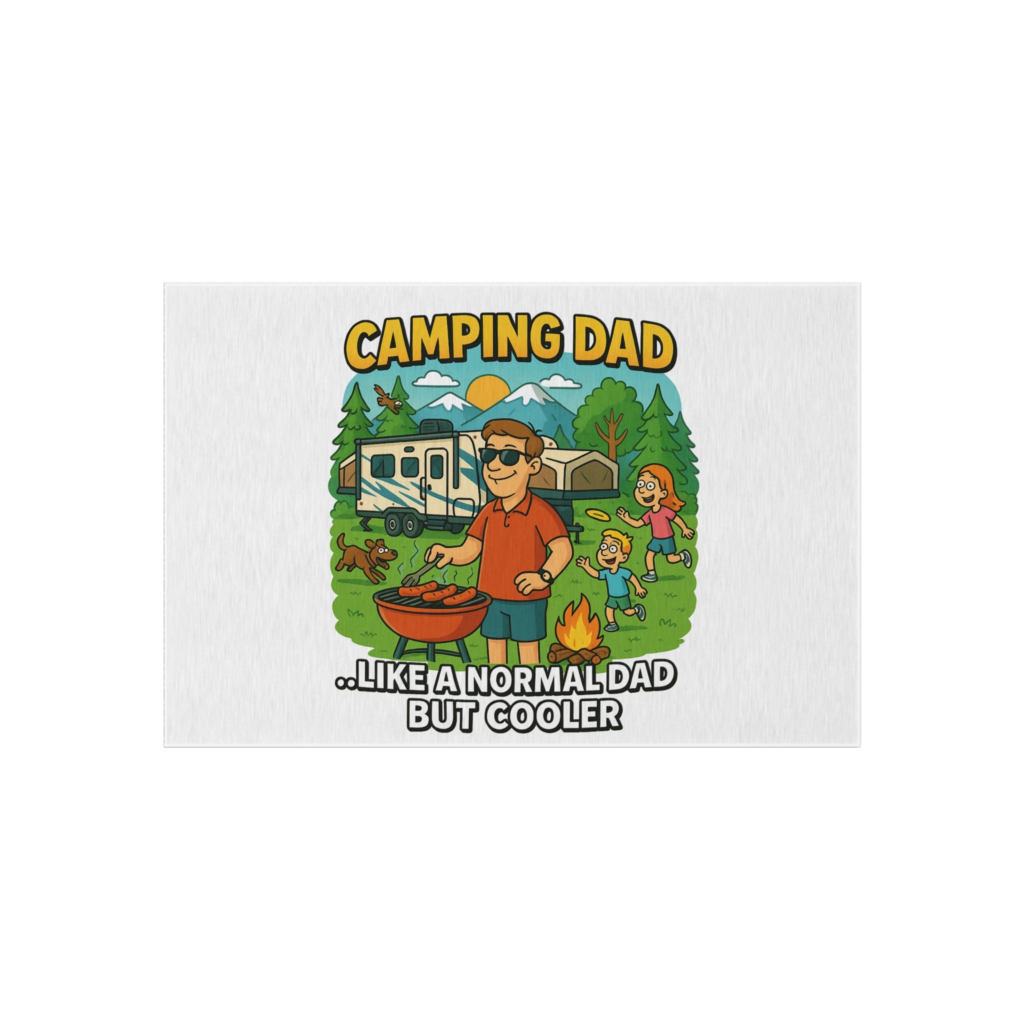 Camping Dad Outdoor Rug - Perfect for Backyard BBQs & Family Camping