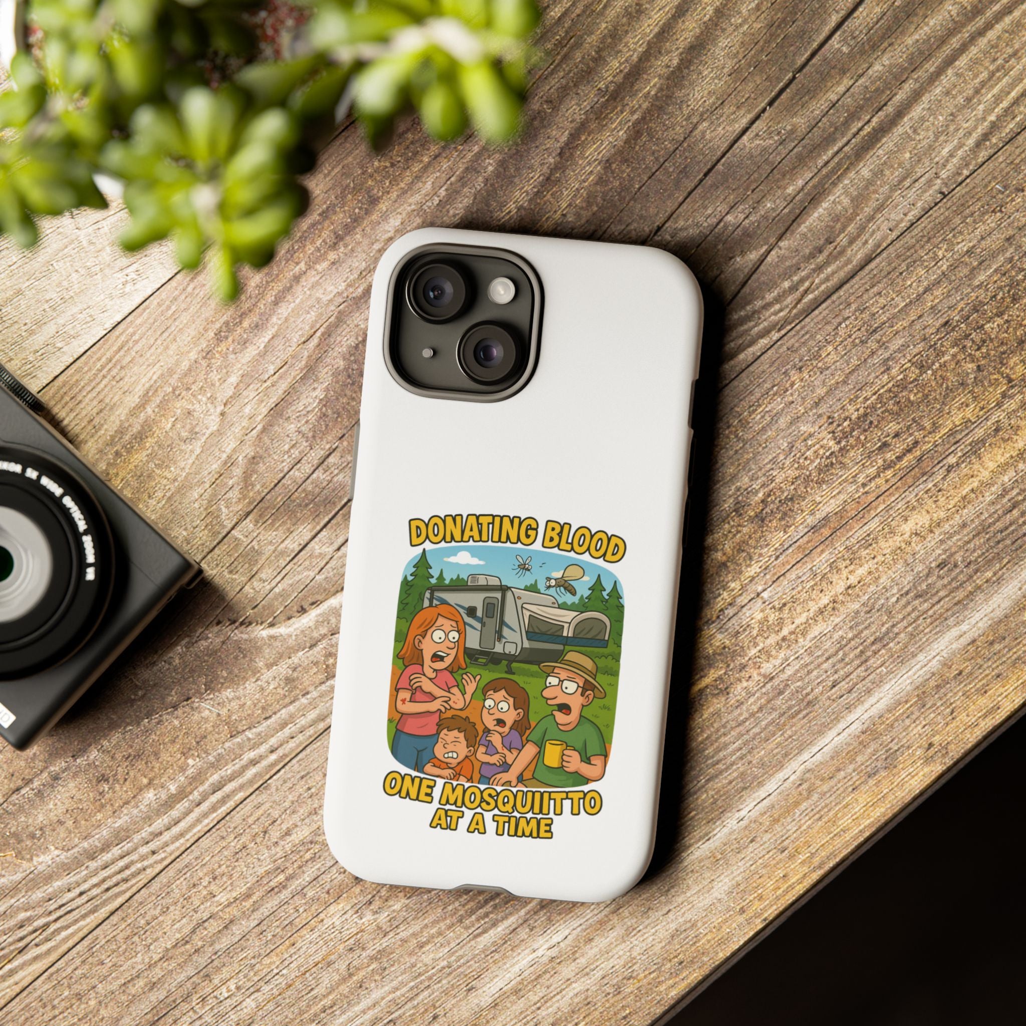 Humorous Phone Case - Donating Blood Mosquito Design, Funny Gift for Nurses, Outdoor Lovers, Eco-Friendly Gift, Summer Fun