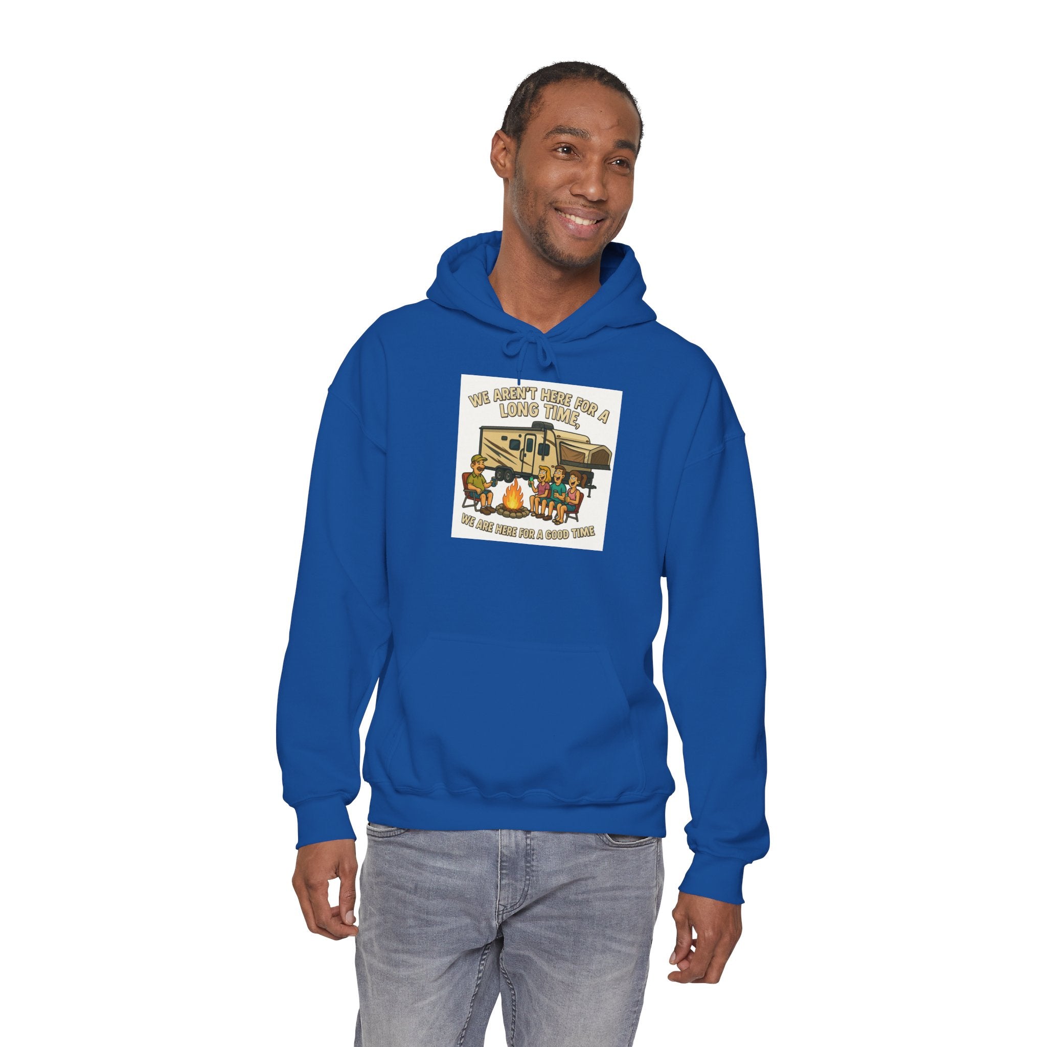 Adventure Awaits Graphic Hoodie - We aren't here for a long time, we are here for a good time
