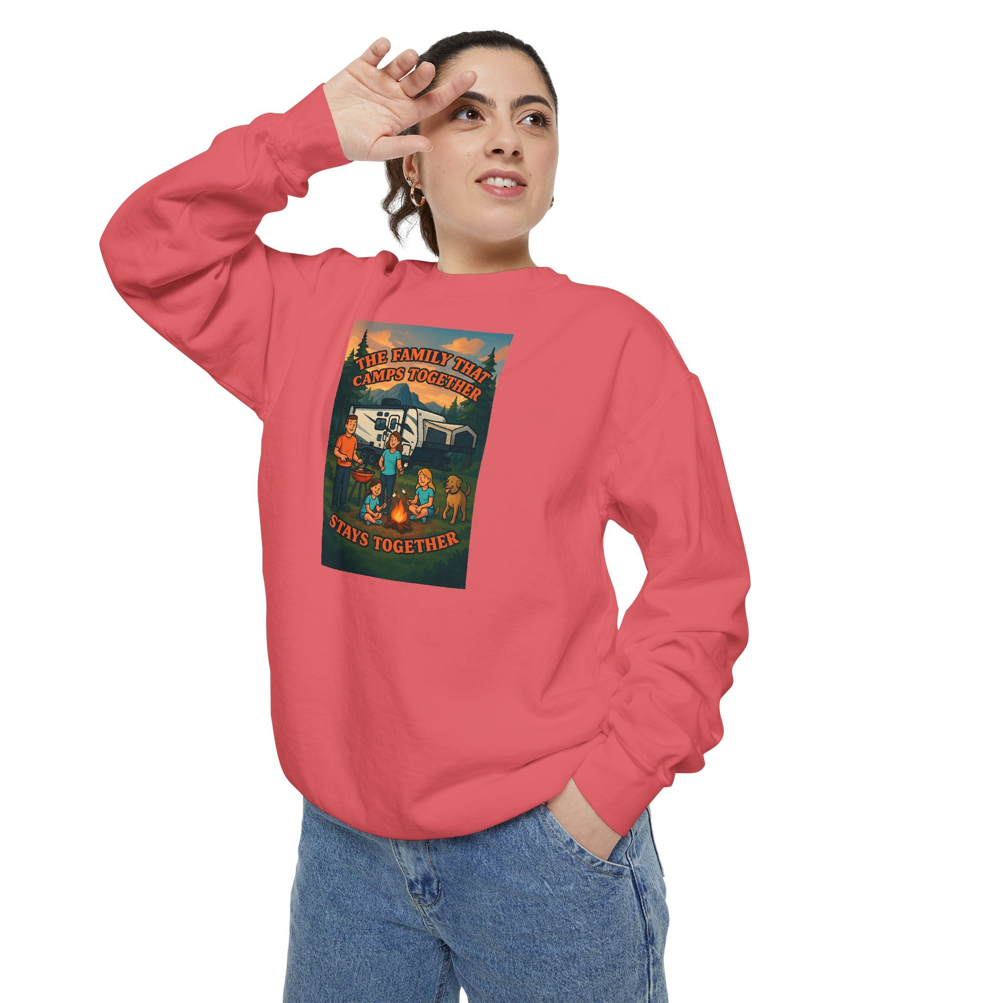 Cozy Unisex Garment-Dyed Sweatshirt with Retro Design, Perfect for Relaxing, Gift for Friends, Casual Wear, Fall Fashion, Warm Layer
