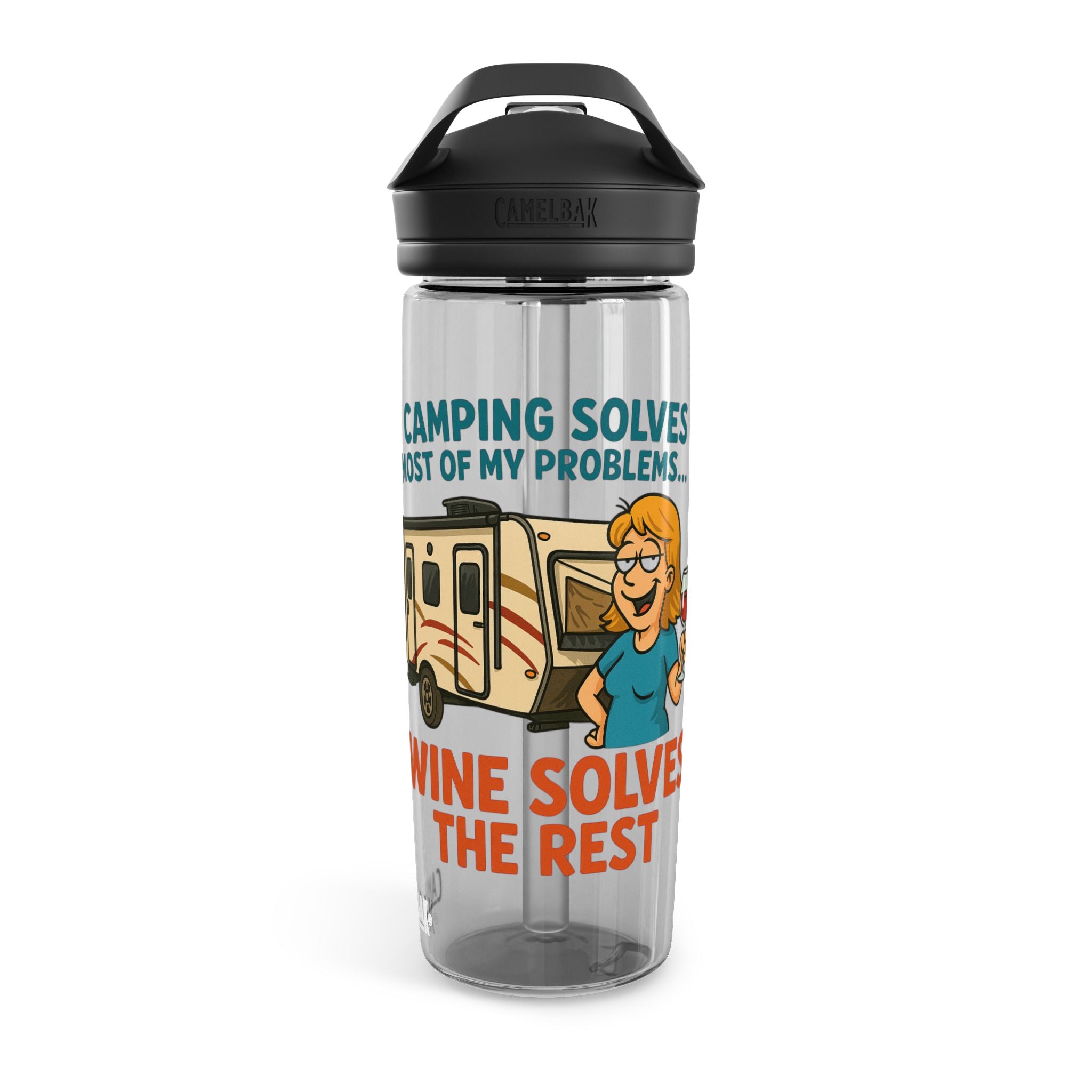 Camping Water Bottle with Fun Quote | Travel Mug, Outdoor Gear, Gift for Campers, Hydration Bottle, Adventure Accessory
