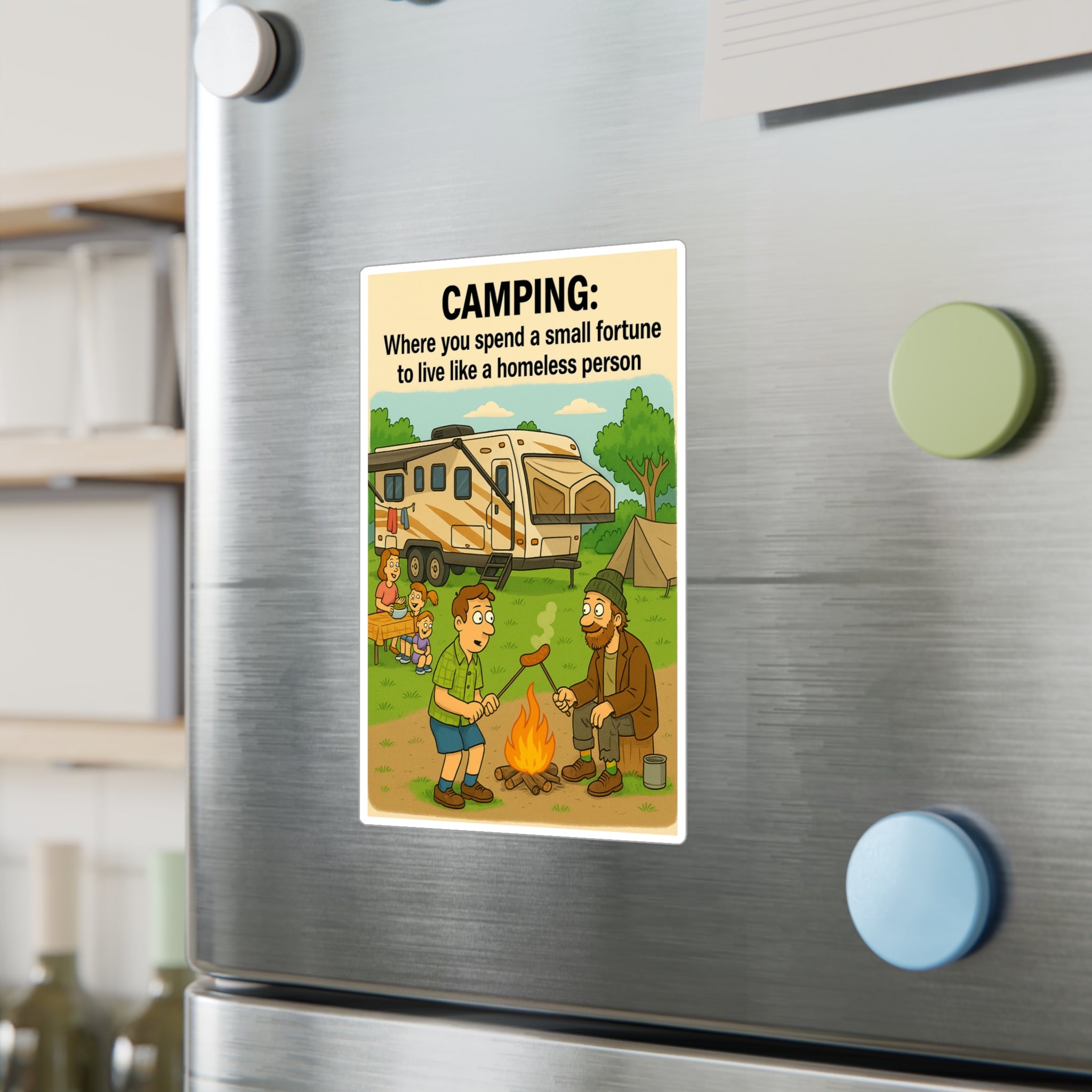Camping Humor Vinyl Decals, Fun Outdoor Stickers for Campers, Travel Mugs, Car Accessories, Gift for Nature Lovers
