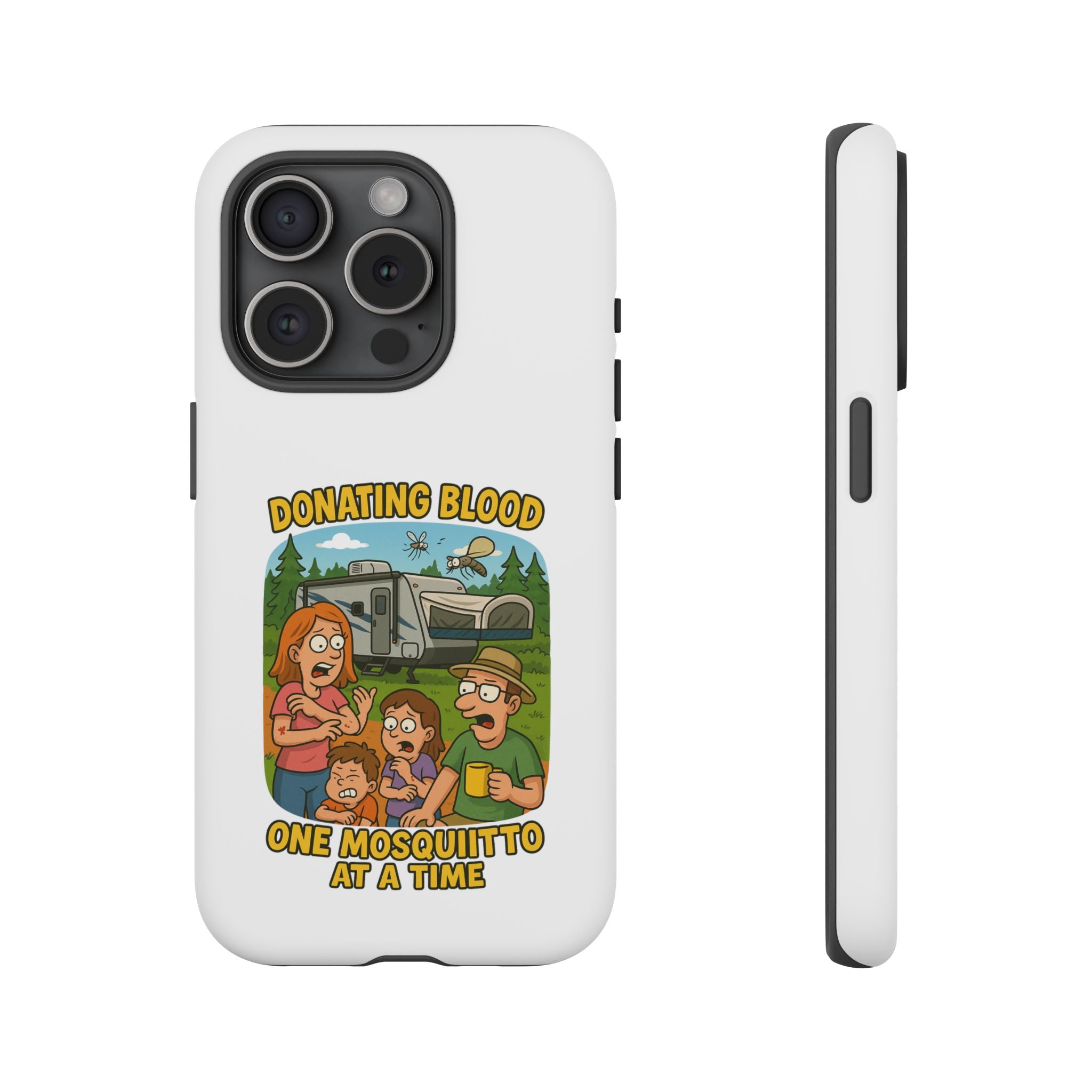 Humorous Phone Case - Donating Blood Mosquito Design, Funny Gift for Nurses, Outdoor Lovers, Eco-Friendly Gift, Summer Fun