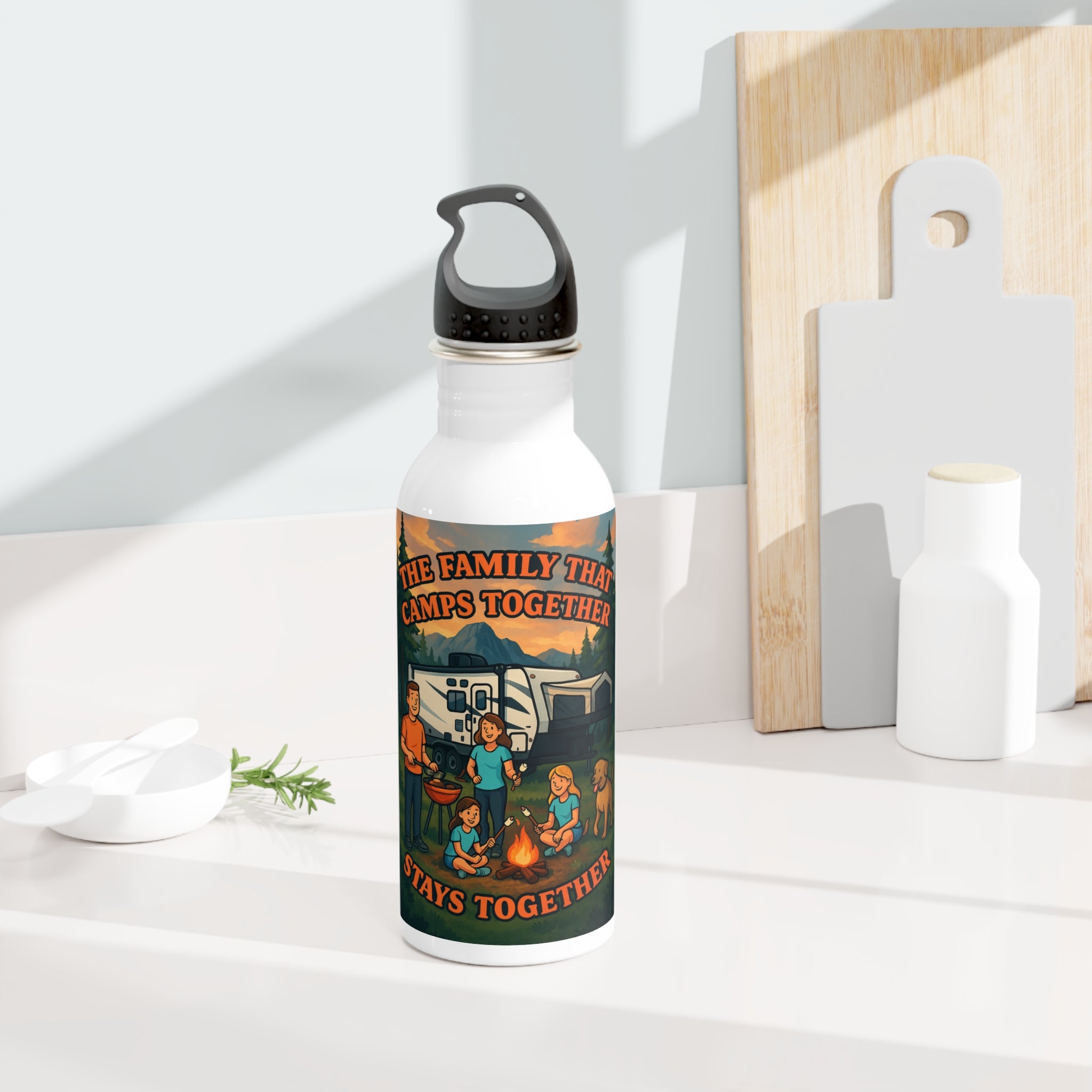 Family Camping Stainless Steel Water Bottle, Outdoor Adventure Hydration, Gift for Campers, Family Reunion, Travel Mugs