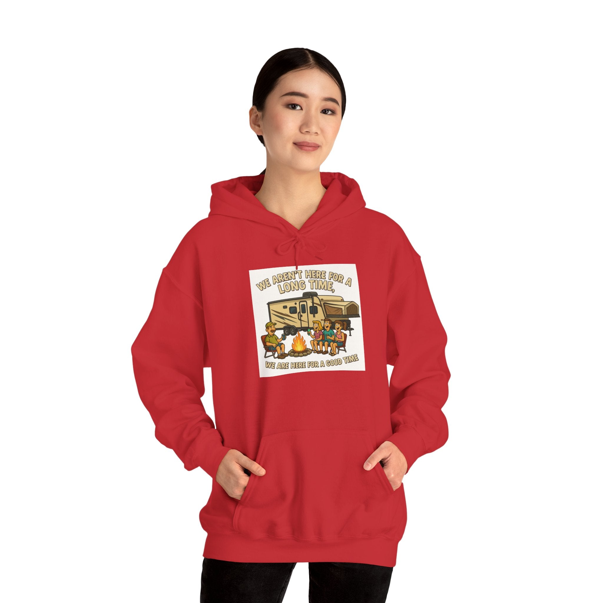 Adventure Awaits Graphic Hoodie - We aren't here for a long time, we are here for a good time