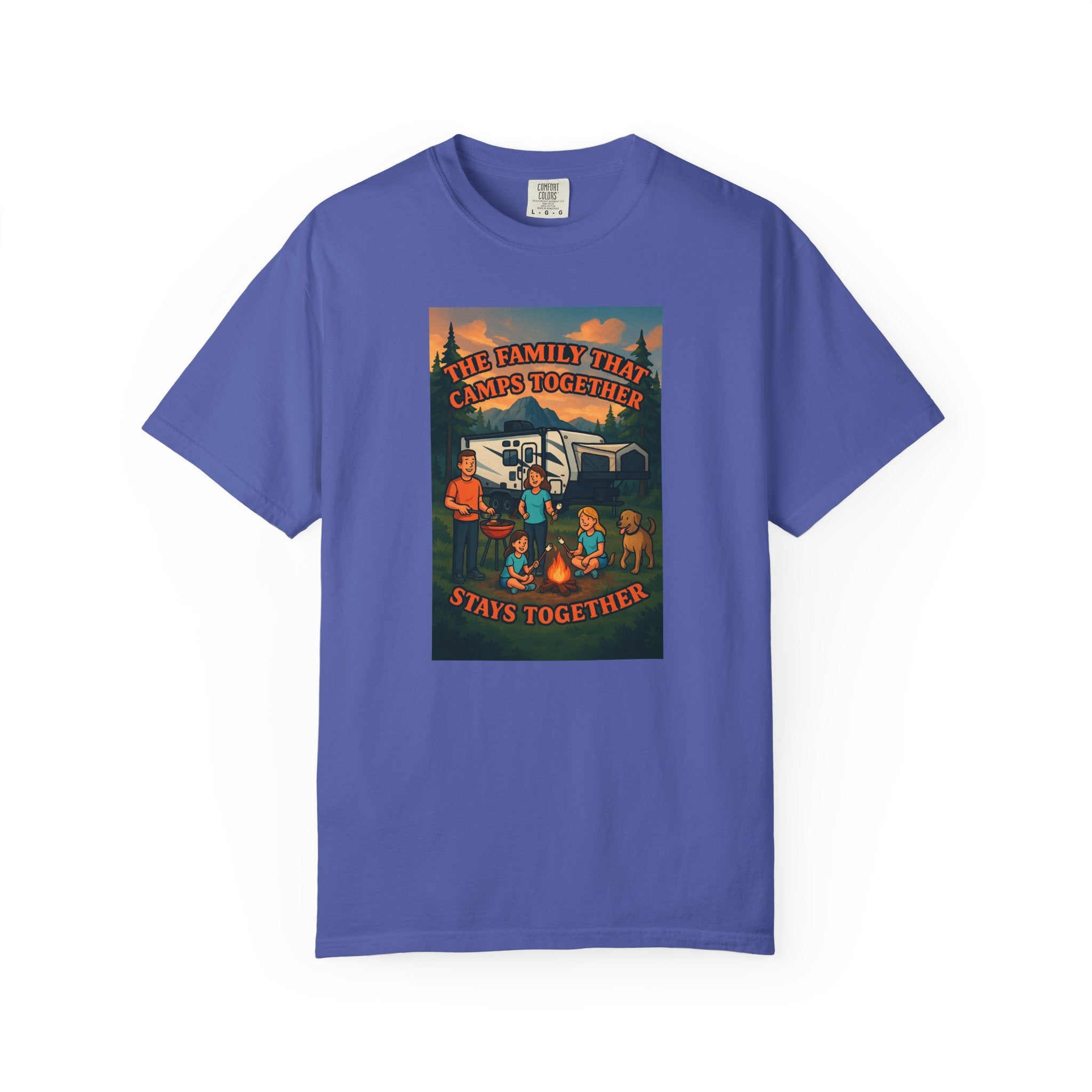 Family Camping T-shirt, Casual Outdoor Tee, Perfect for Family Gatherings, Summer Camp, Gift for Outdoor Lovers, Relaxed Fit Tee