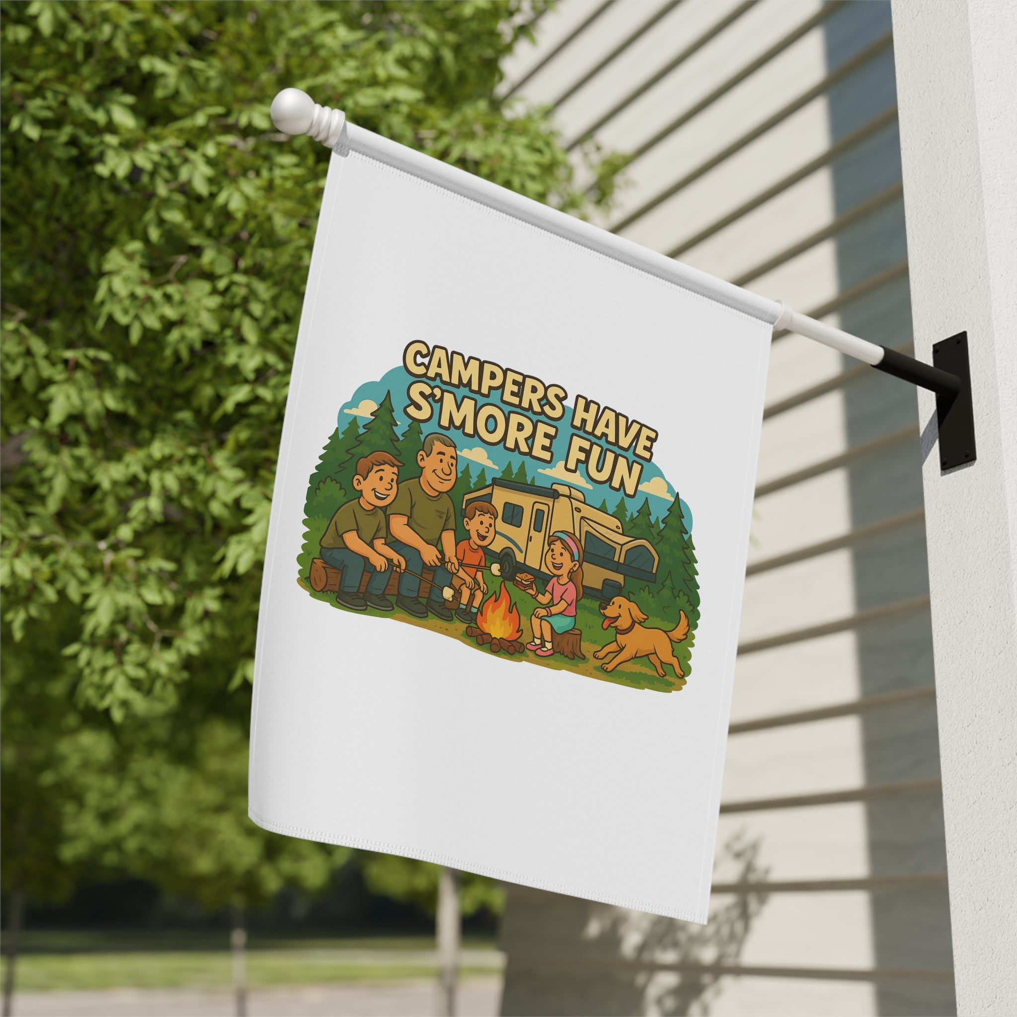Camping Fun House Banner, Outdoor Decor, Garden Flag, Summer Vibes, Family Camping Theme, S'mores Lovers Sign