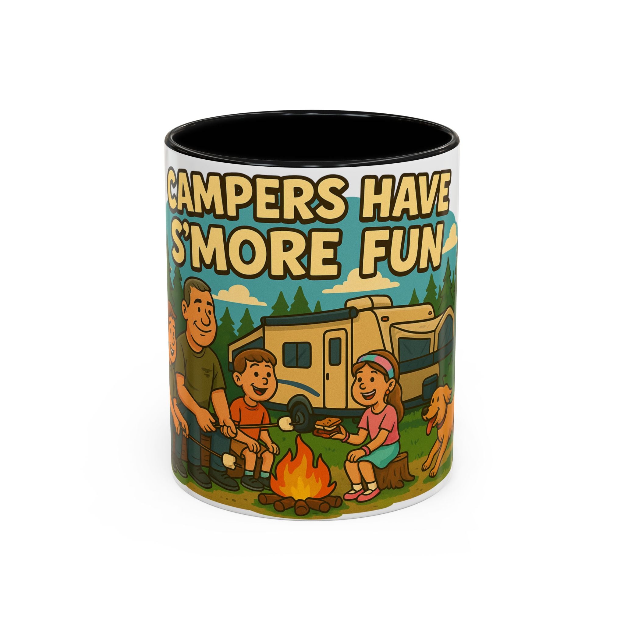 Campfire Adventure Mug - 'Campers Have S'more Fun', Outdoor Coffee Cup for Camping Lovers, Gifts for Nature Enthusiasts, S'mores Jokes