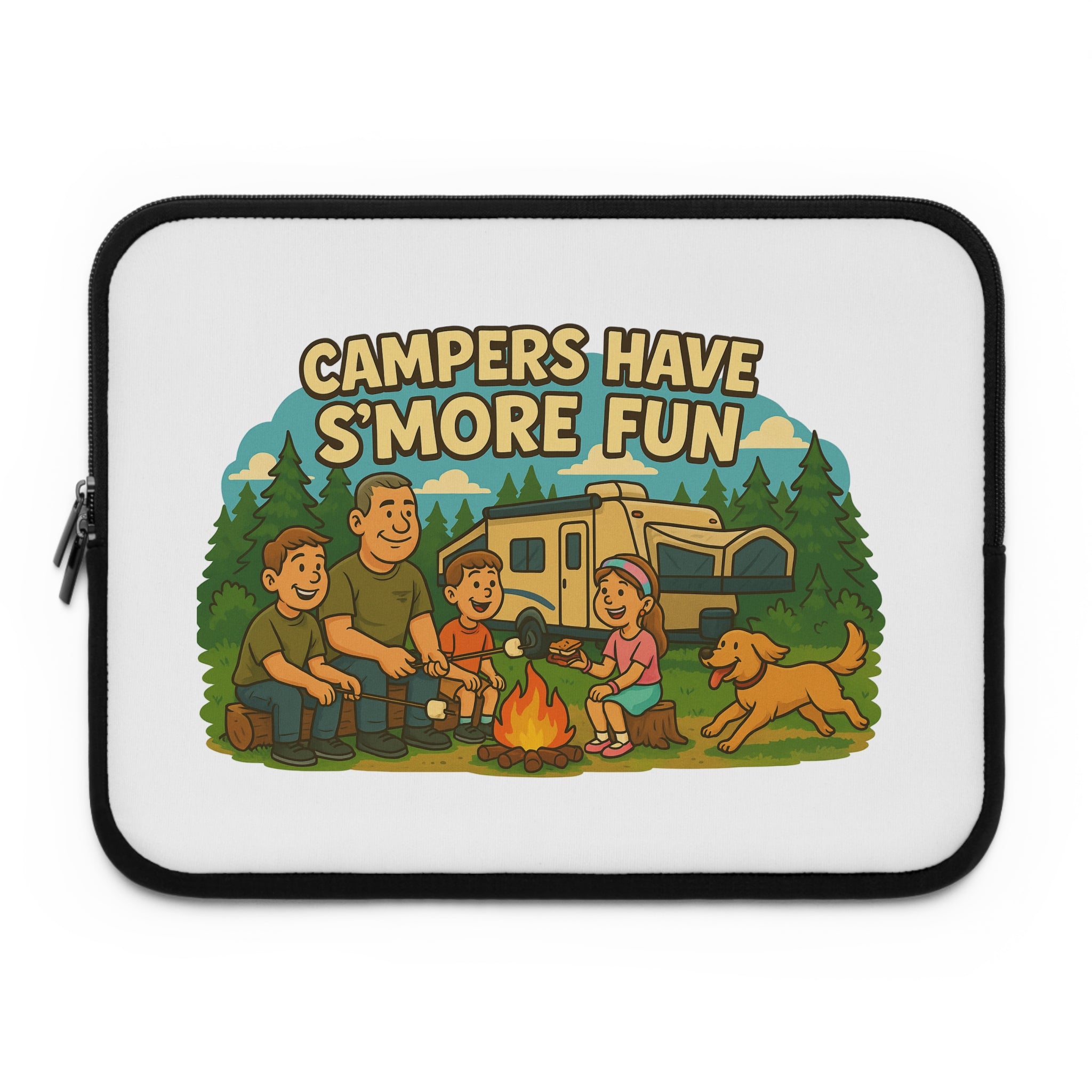 Campers Have S'more Fun Laptop Sleeve, Camping Accessory, Gifts for Campers, Outdoor Tech Case, Eco-Friendly Laptop Bag