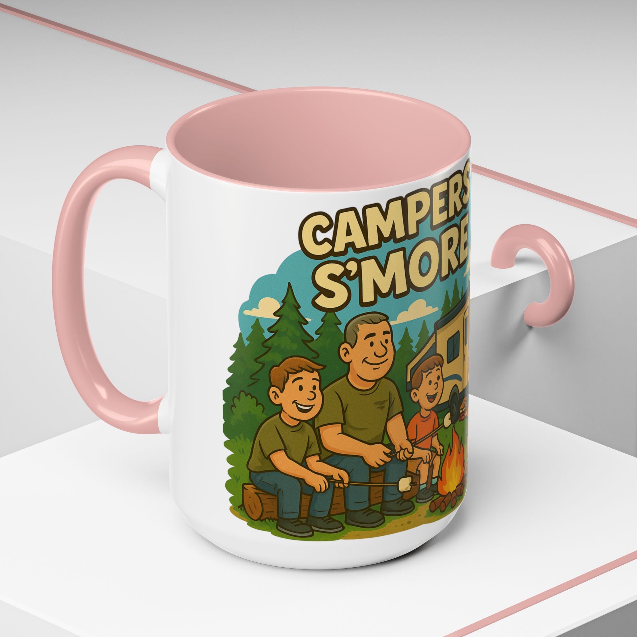 Campfire Adventure Mug - 'Campers Have S'more Fun', Outdoor Coffee Cup for Camping Lovers, Gifts for Nature Enthusiasts, S'mores Jokes