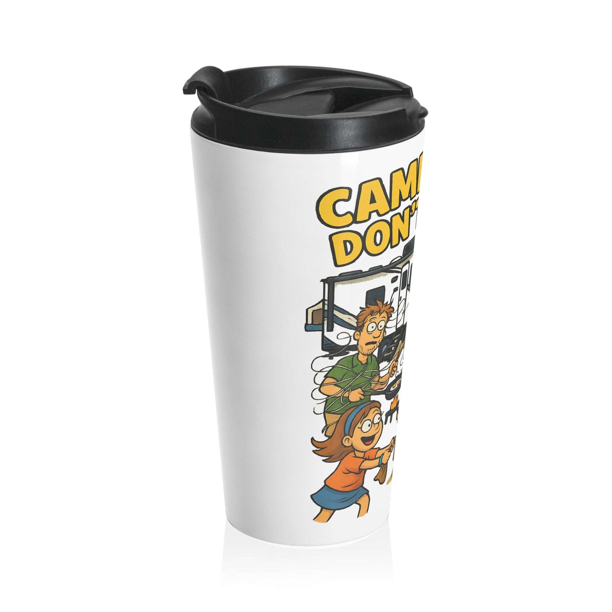 Camp Hair Don't Care Travel Mug | Camping Travel Cup, Outdoor Coffee Mug, Fun Gift for Campers, Adventure Mug, Travel Coffee Thermos