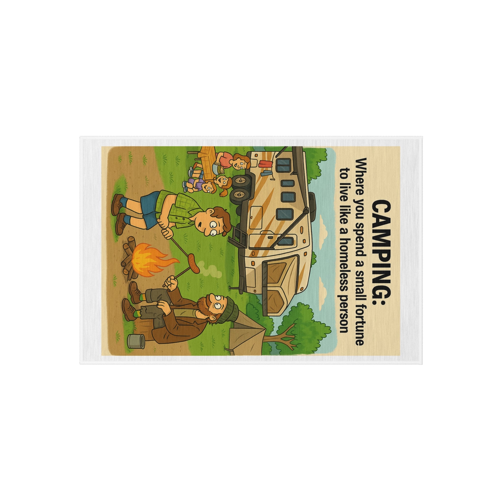 Camping Themed Outdoor Rug - Perfect for RV Adventures, Picnics, and Backyard Gatherings, Unique Gift for Outdoor Lovers