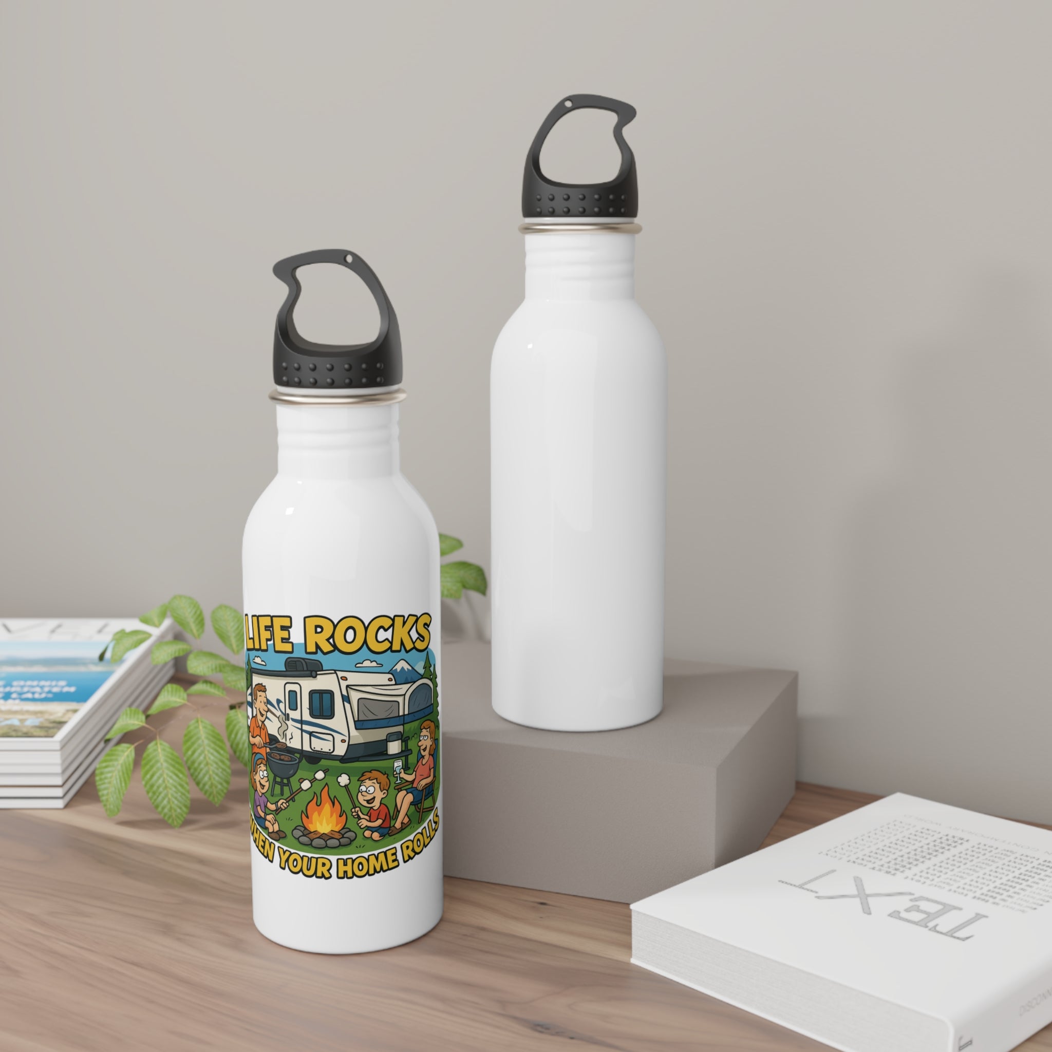 Adventure Spirit Stainless Steel Water Bottle | RV Life, Camping Gear, Traveler Gift, Outdoor Fun, Hydration Companion