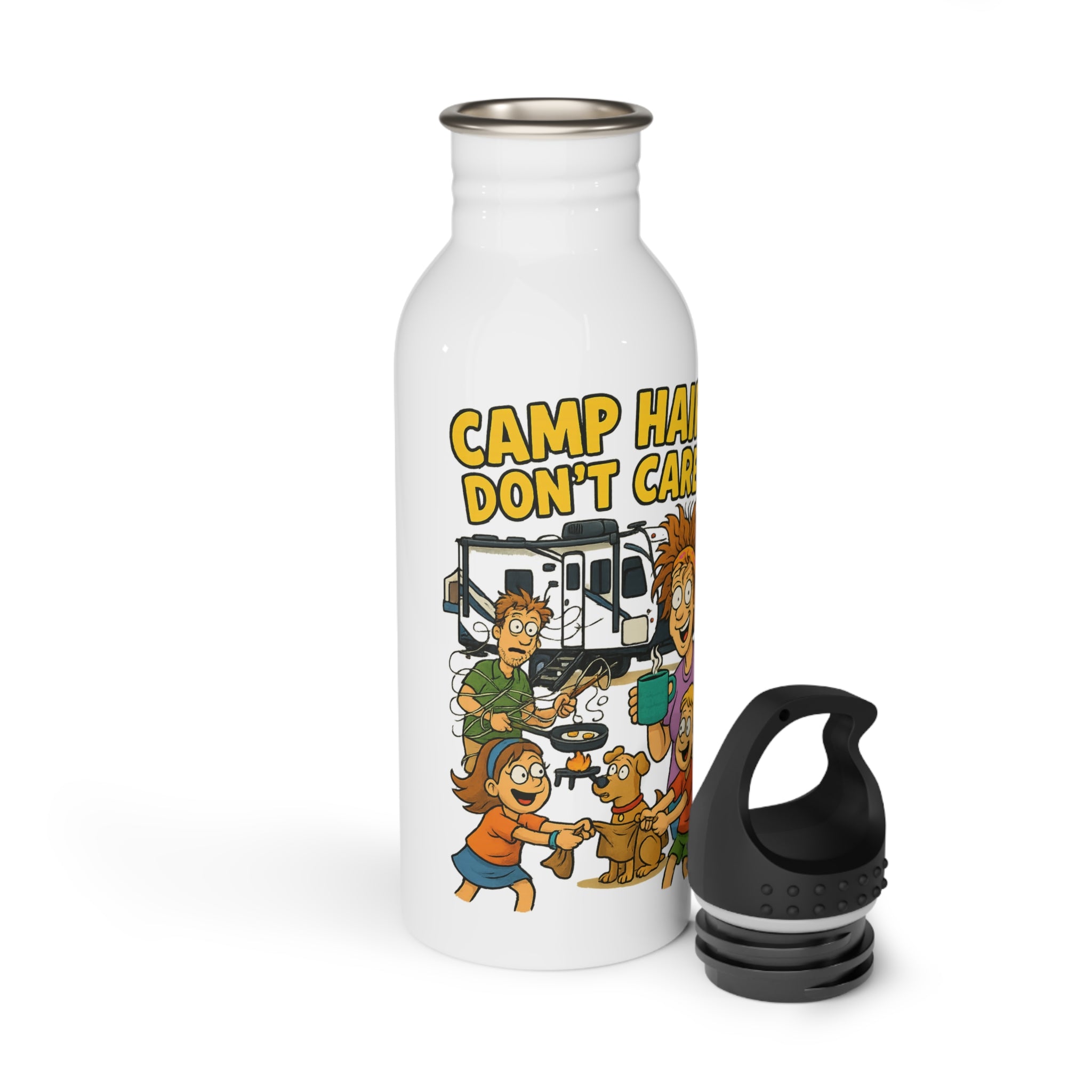 Camp Hair Don't Care Water Bottle, Stainless Steel, Outdoor Gear, Camping Gifts, Summer Adventure, Eco-Friendly Hydration