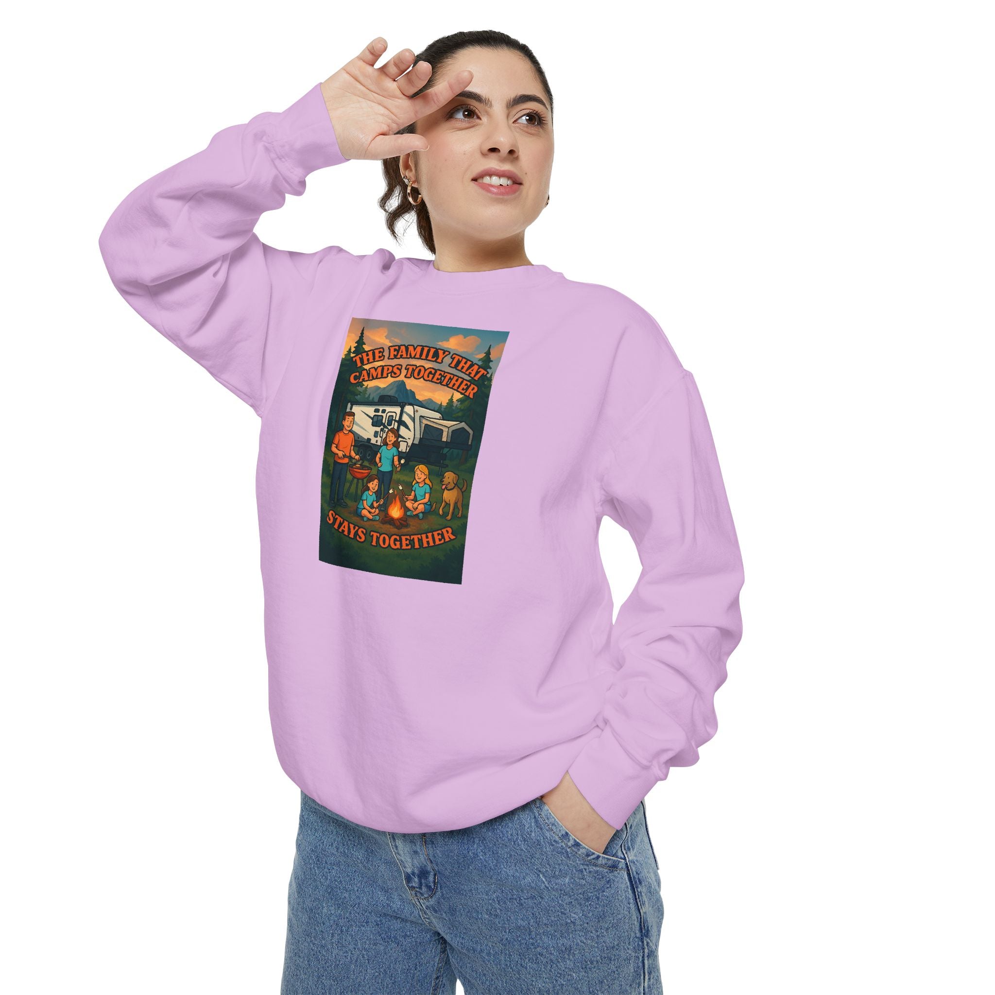 Cozy Unisex Garment-Dyed Sweatshirt with Retro Design, Perfect for Relaxing, Gift for Friends, Casual Wear, Fall Fashion, Warm Layer