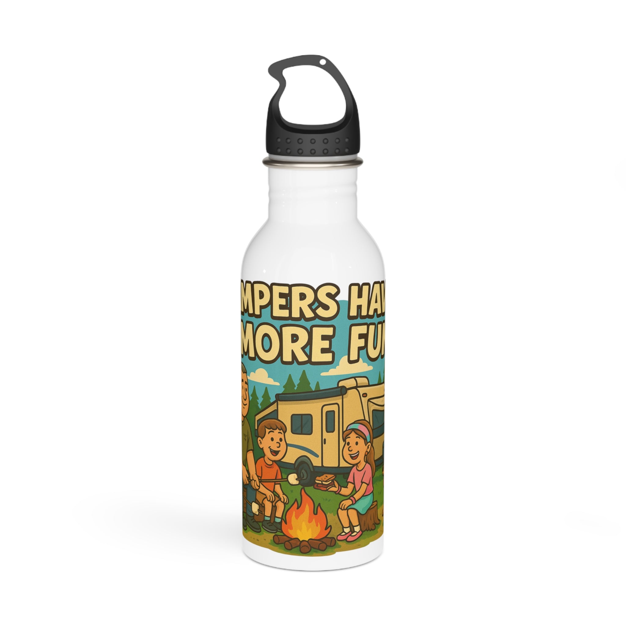 Camping Vibes Water Bottle, Outdoor Adventure, S'mores Fun, Eco-Friendly Hydration, Gift for Campers, Hiking Gear