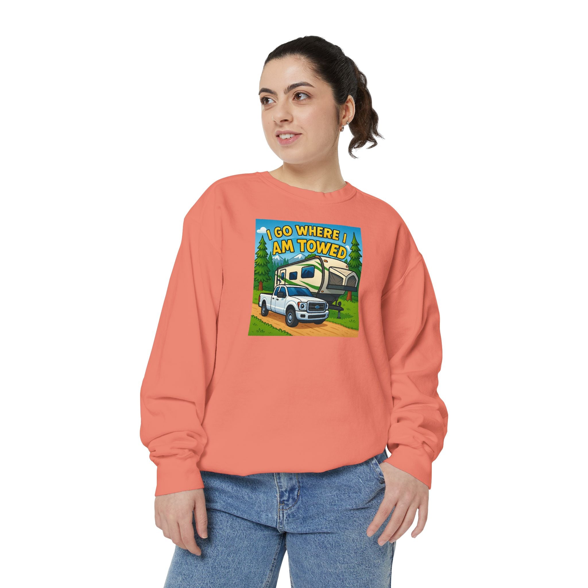 Unisex Garment-Dyed Sweatshirt - I go where I am towed