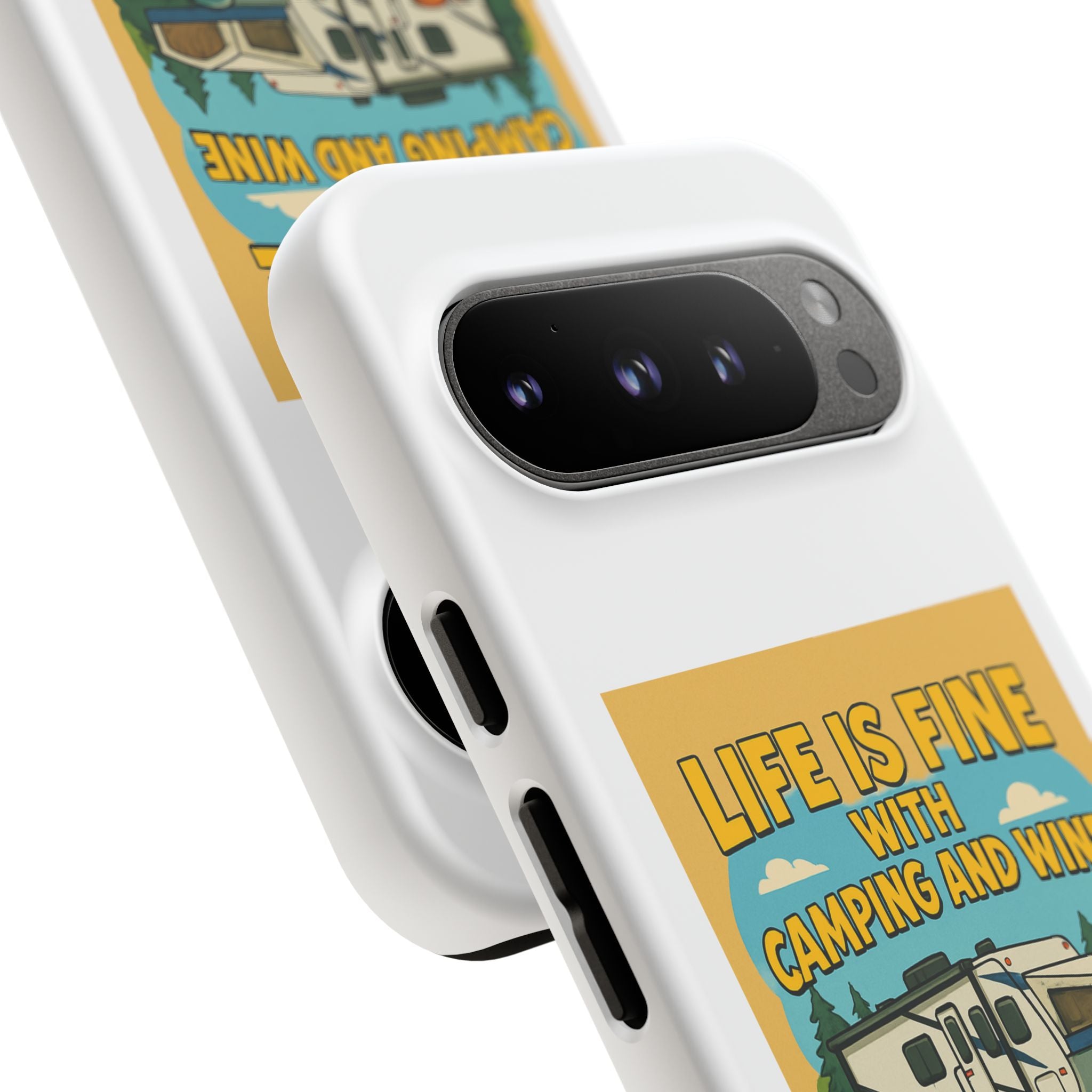 Camping & Wine Phone Case, Outdoor Adventure Accessory, Fun Gift for Campers, Summer Travel Essential, RV Lover Present