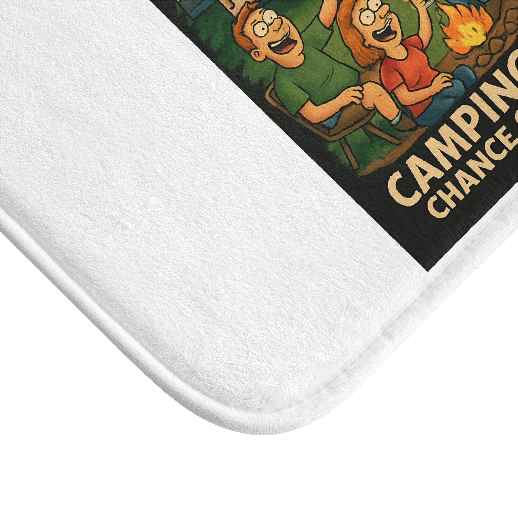 Weekend Forecast Camping Bath Mat, Fun Bath Mat for Campers, Outdoor Bath Decor, Gift for Camping Lovers, Bathroom Accessories
