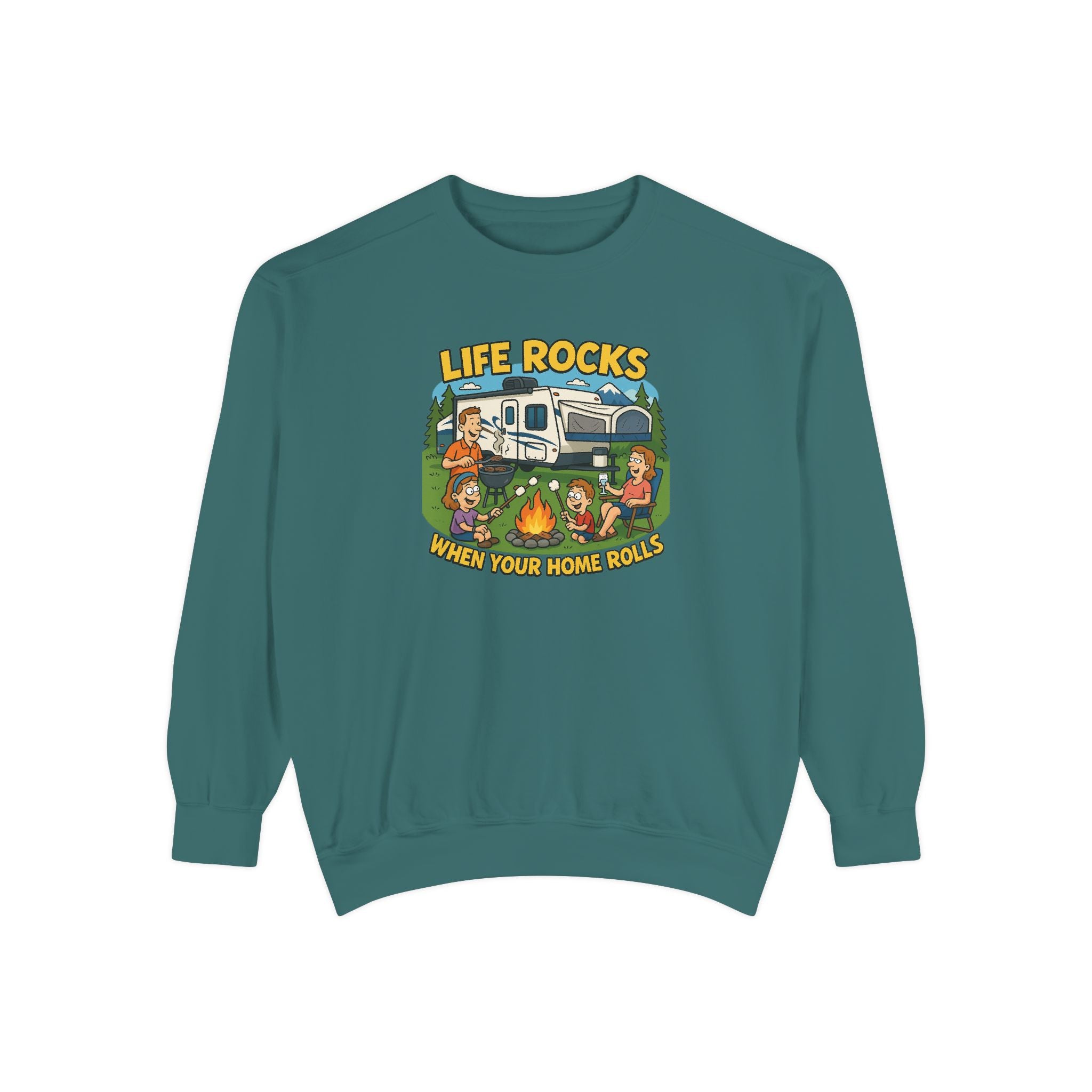 Retro Camping Sweatshirt, Life Rocks Sweater, Unisex Sweatshirt, Vintage RV Sweatshirt, Cozy Outdoor Apparel, Gift for Campers
