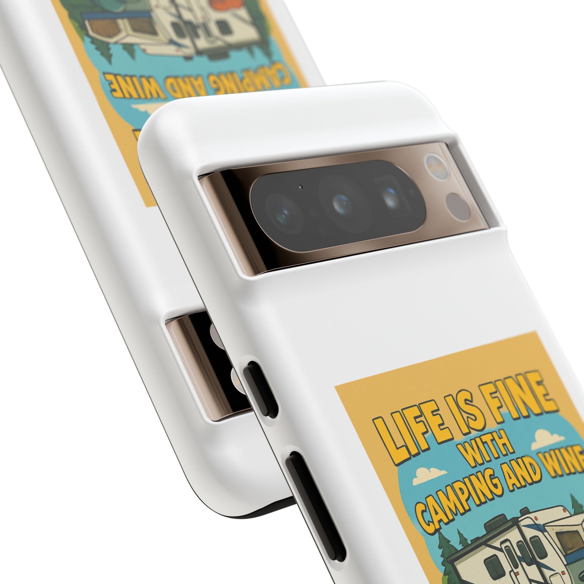 Camping & Wine Phone Case, Outdoor Adventure Accessory, Fun Gift for Campers, Summer Travel Essential, RV Lover Present