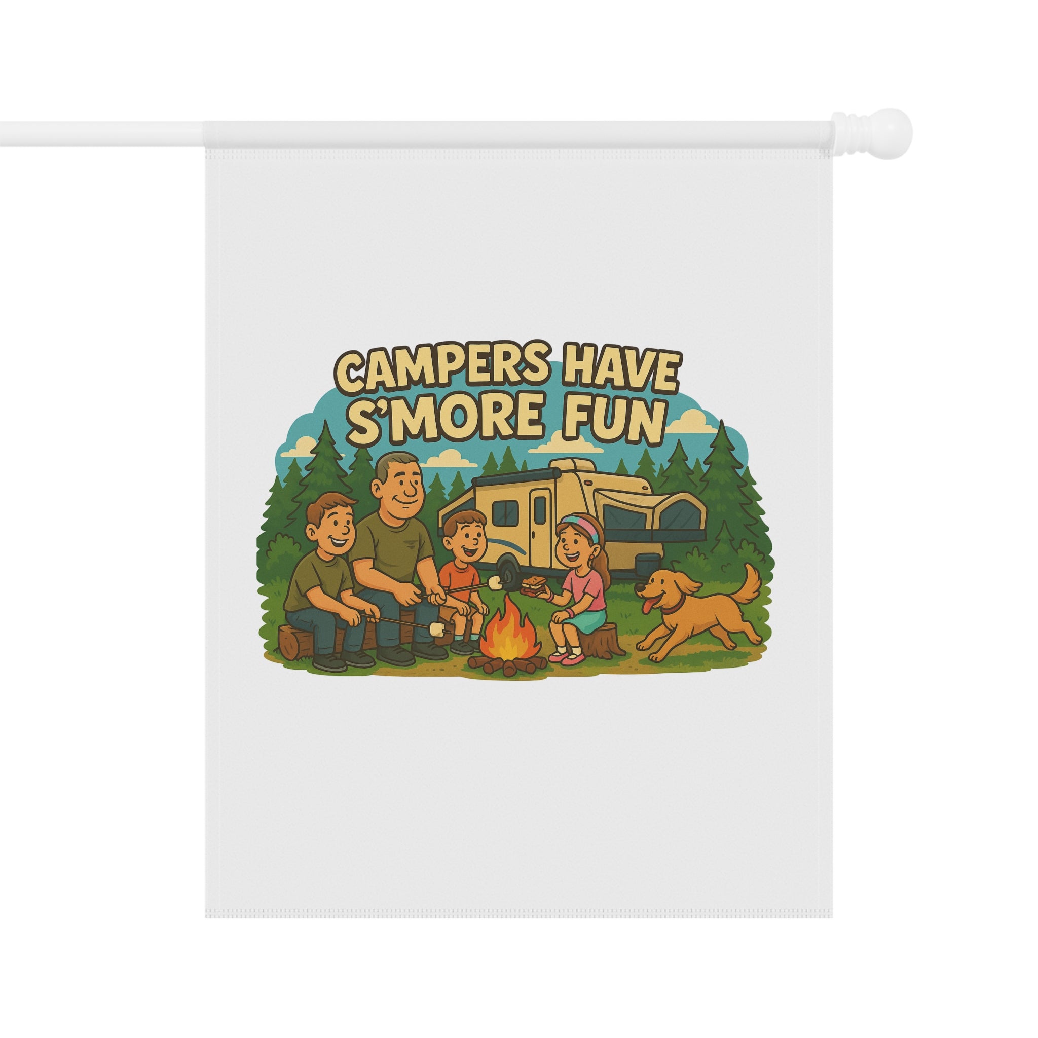 Camping Fun House Banner, Outdoor Decor, Garden Flag, Summer Vibes, Family Camping Theme, S'mores Lovers Sign