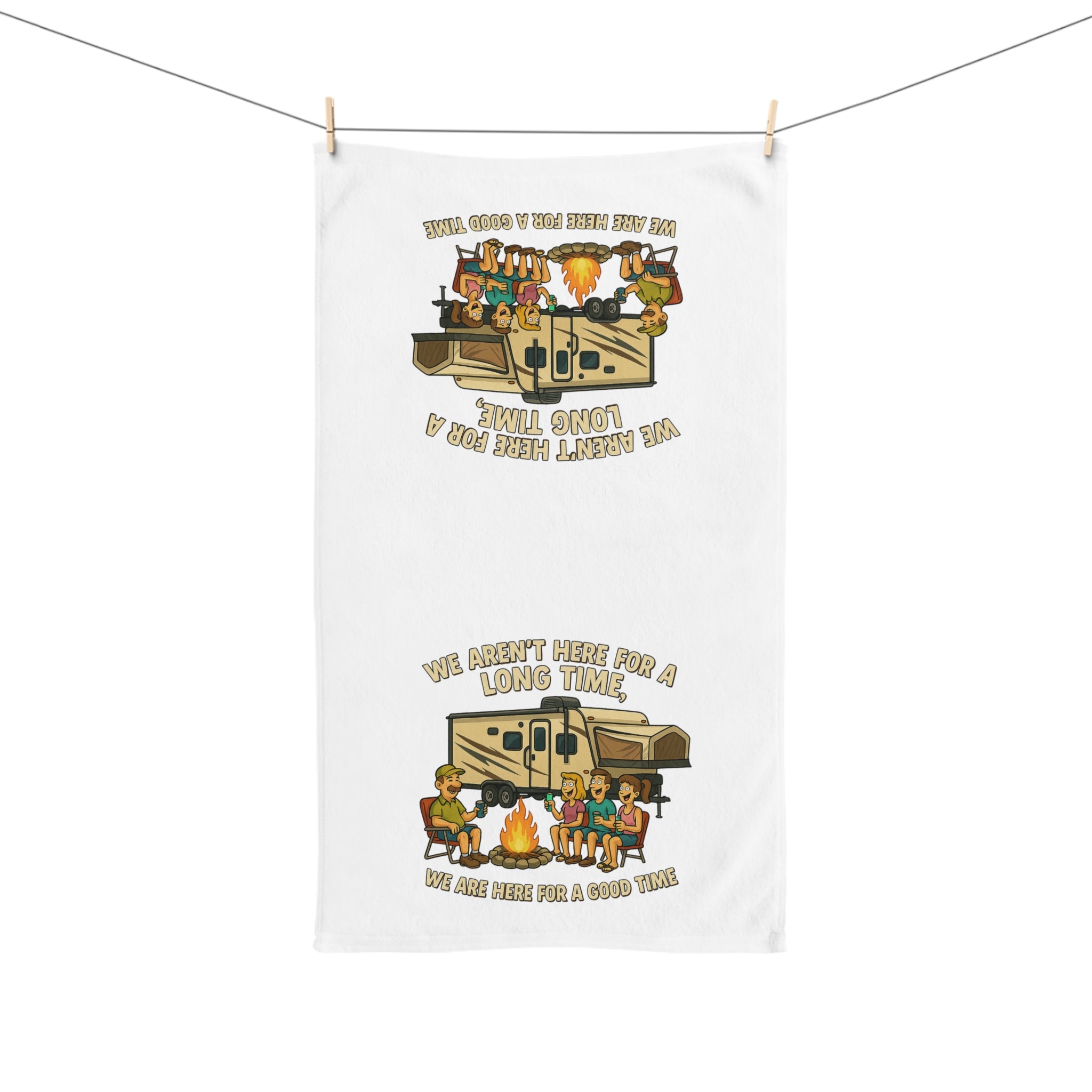 Campfire-Themed Hand Towel - Perfect for Outdoor Adventures
