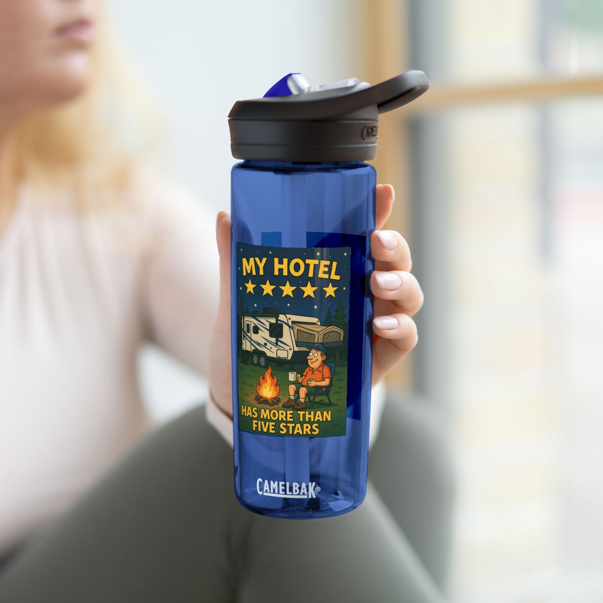 Camping Water Bottle with Inspirational Camping Quote, 20oz|25oz Camp Flask, Outdoor Gear, Travel Mug, Hiking Bottle, Adventure Gift
