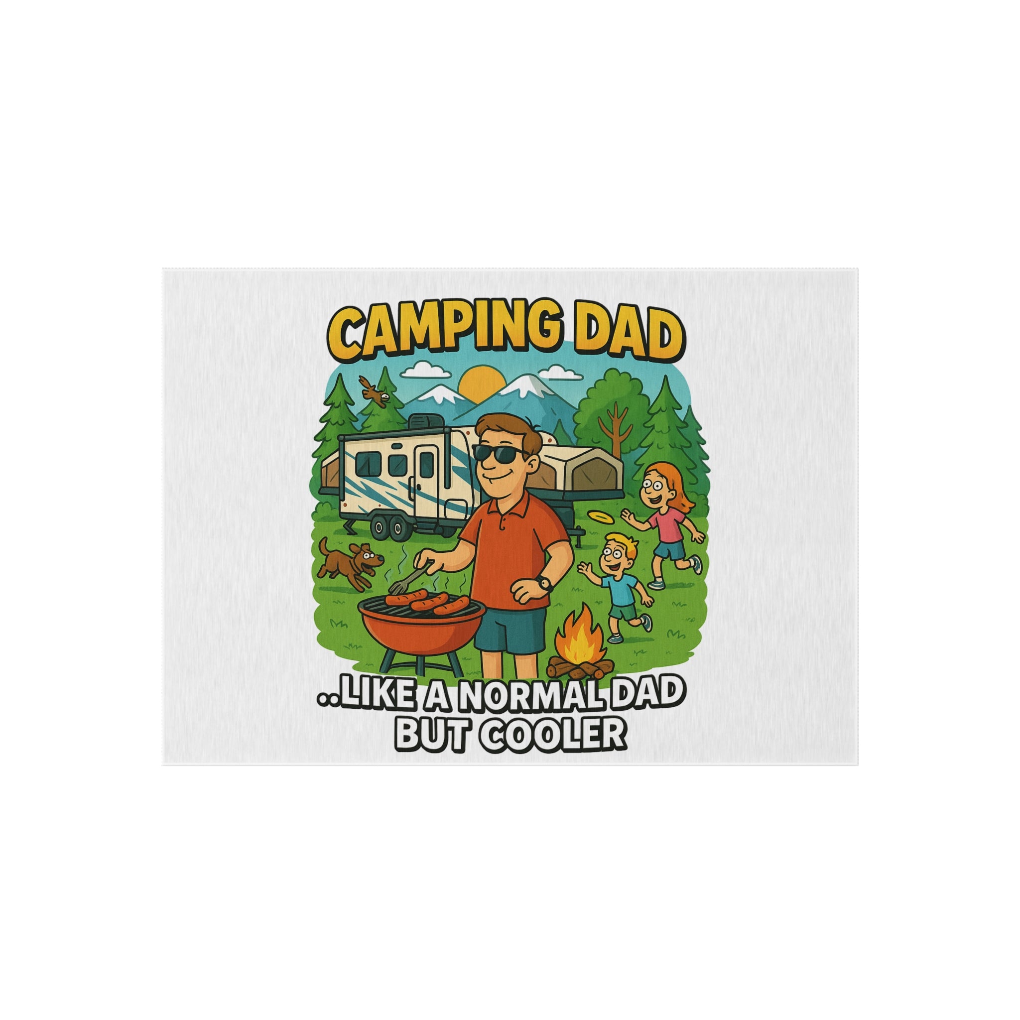 Camping Dad Outdoor Rug - Perfect for Backyard BBQs & Family Camping