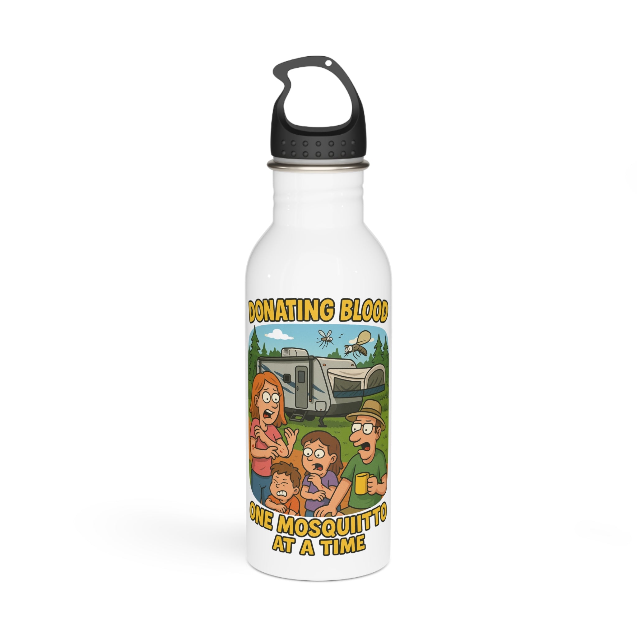 Funny Donating Blood Water Bottle, Humorous Camping Gear, Quirky Gifts for Friends, Eco-Friendly Hydration, Great for Outdoors