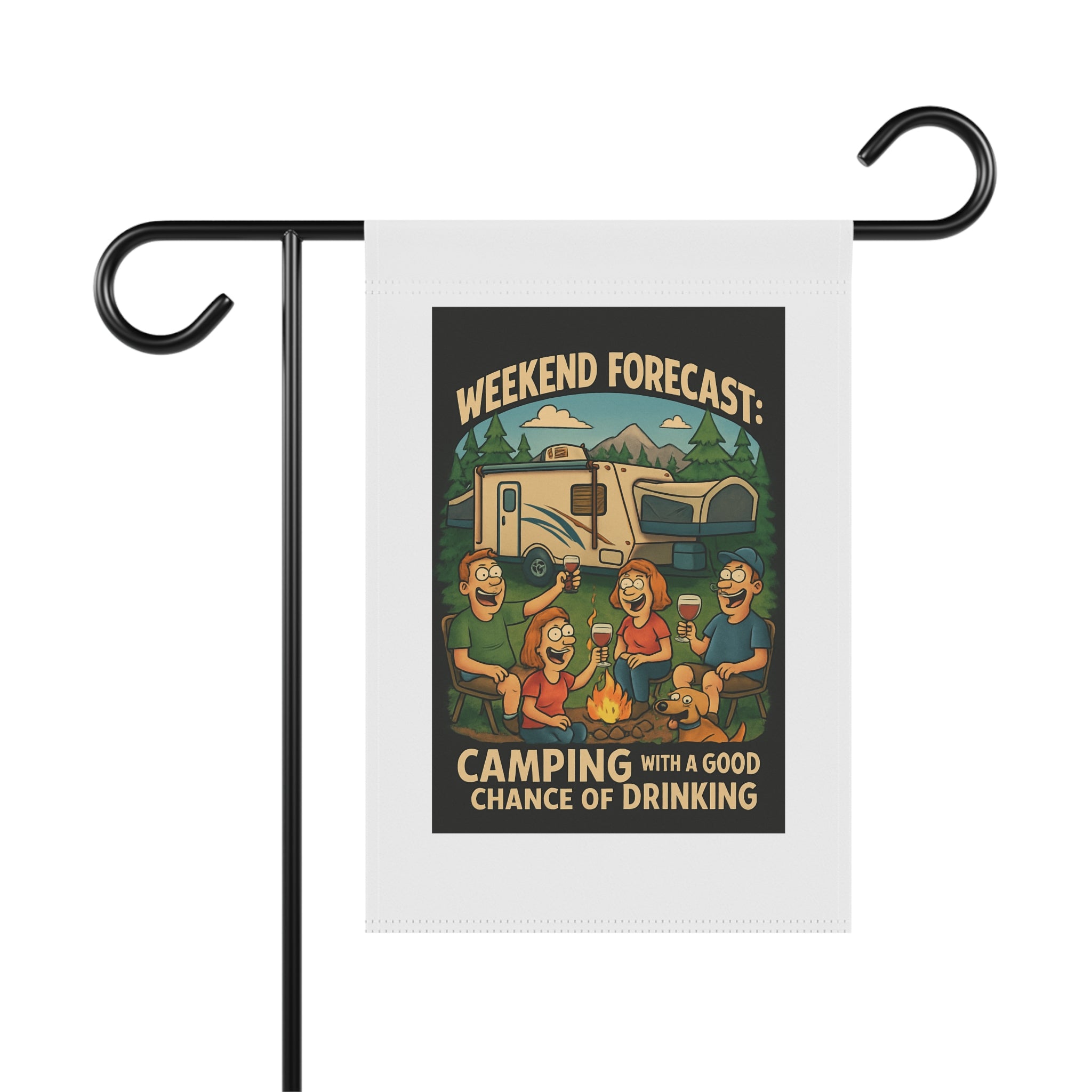Camping Fun Garden Banner, Outdoor Decor, Patio Flag, Adventure Gift, RV Lovers Home Accent, Weekend BBQ Decoration