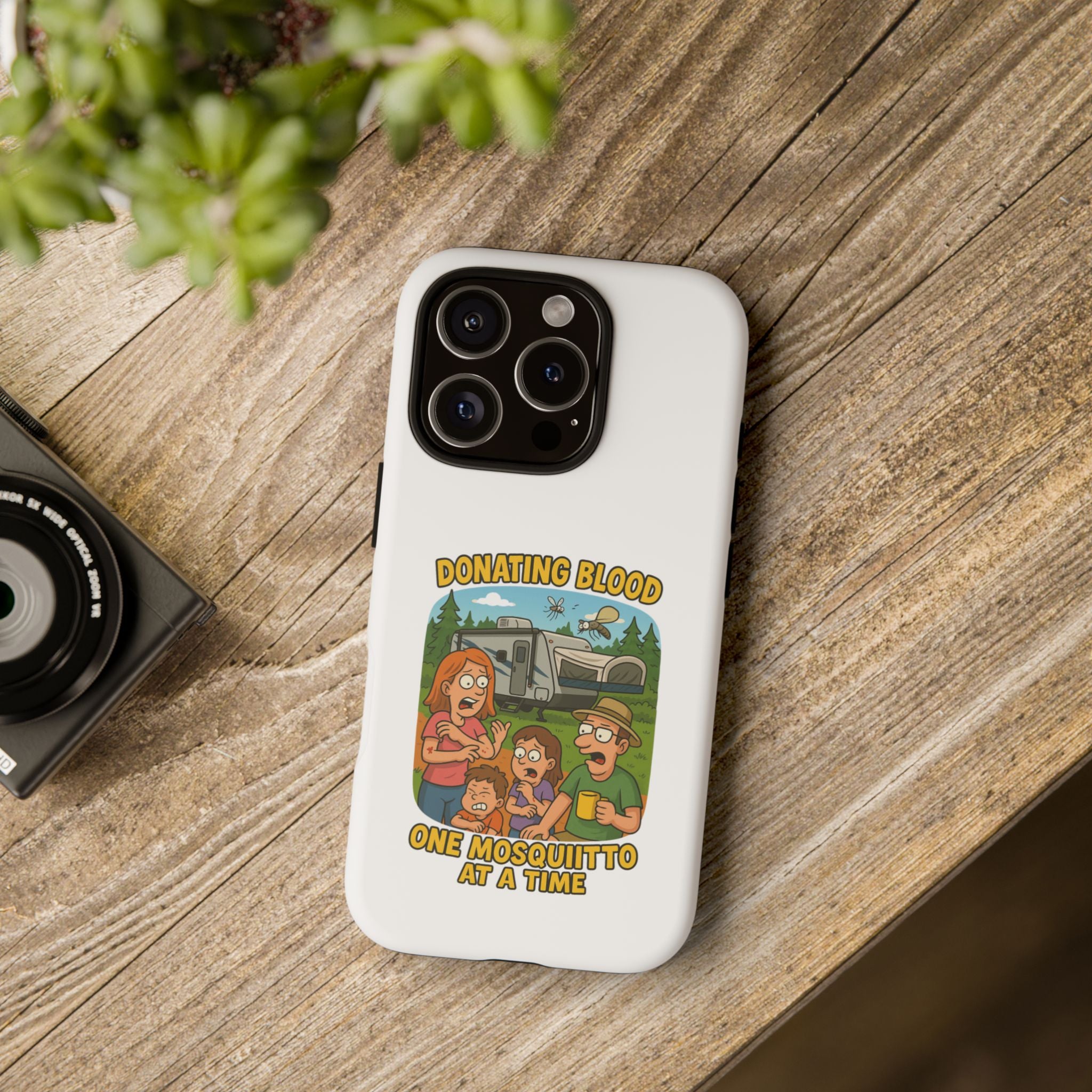 Humorous Phone Case - Donating Blood Mosquito Design, Funny Gift for Nurses, Outdoor Lovers, Eco-Friendly Gift, Summer Fun