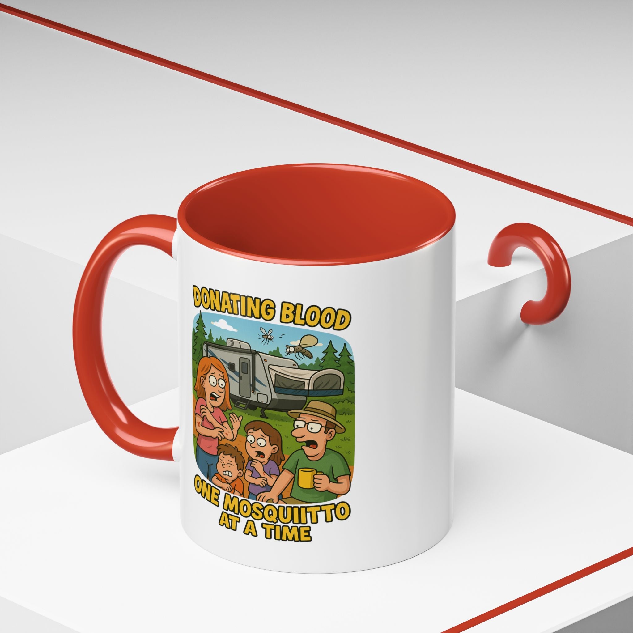 Donating Blood Coffee Mug with Fun Cartoon Design, Unique Gift for Nurses, Healthcare Workers, Humorous Office Mug, Blood Donation Awareness