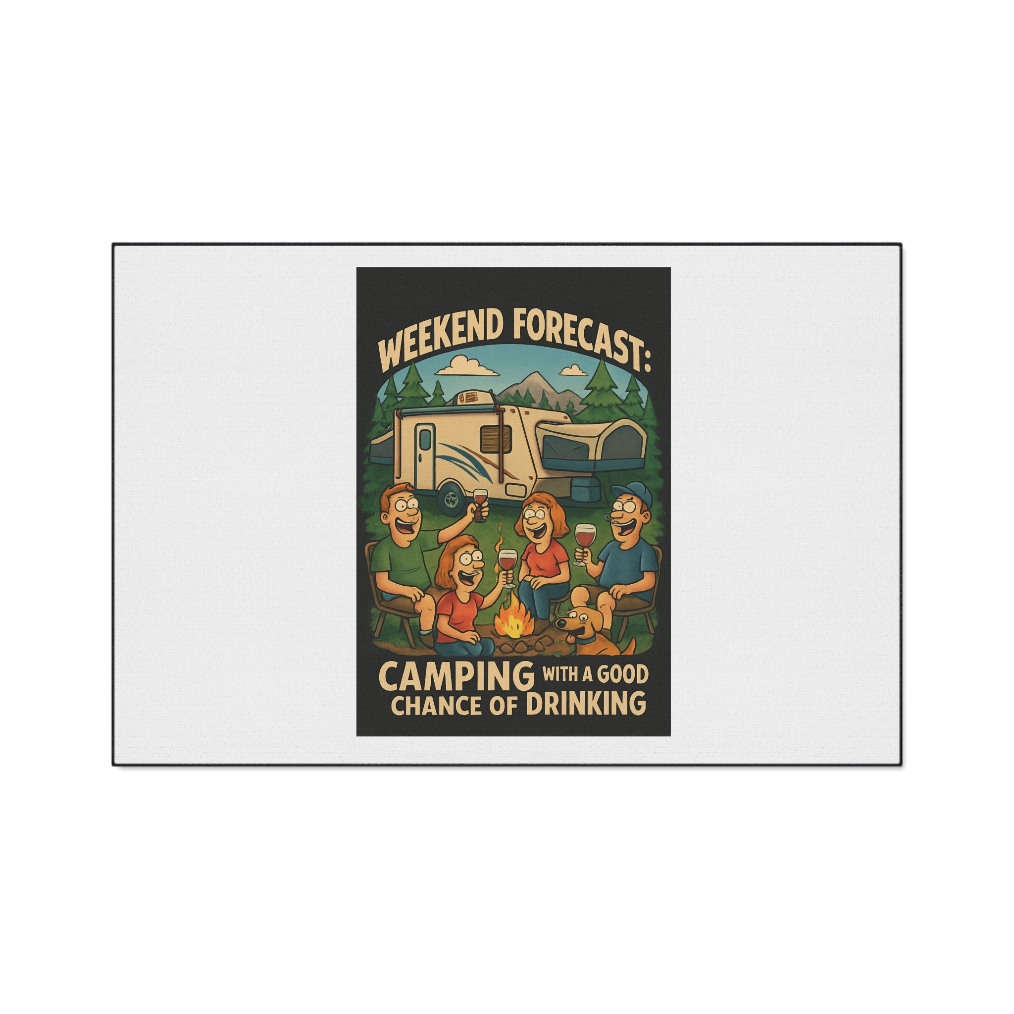 Camping-Themed Heavy Duty Floor Mat - Perfect for Outdoor Lovers, Home Decor, RV Accessories, Picnic, BBQ, Gifts