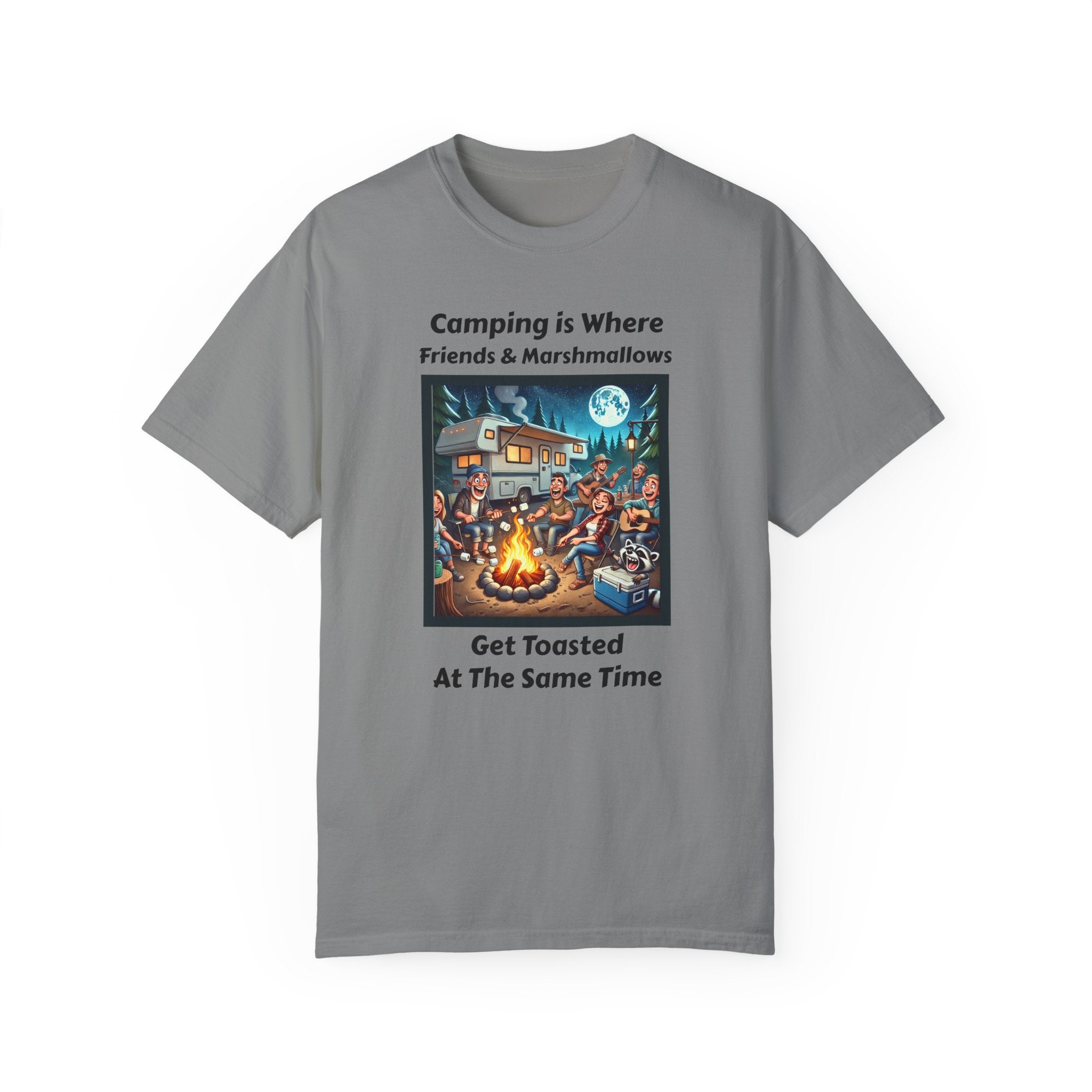 Camping Friends Unisex T-shirt - Camping is where friends and marshmallows get toasted at the same time