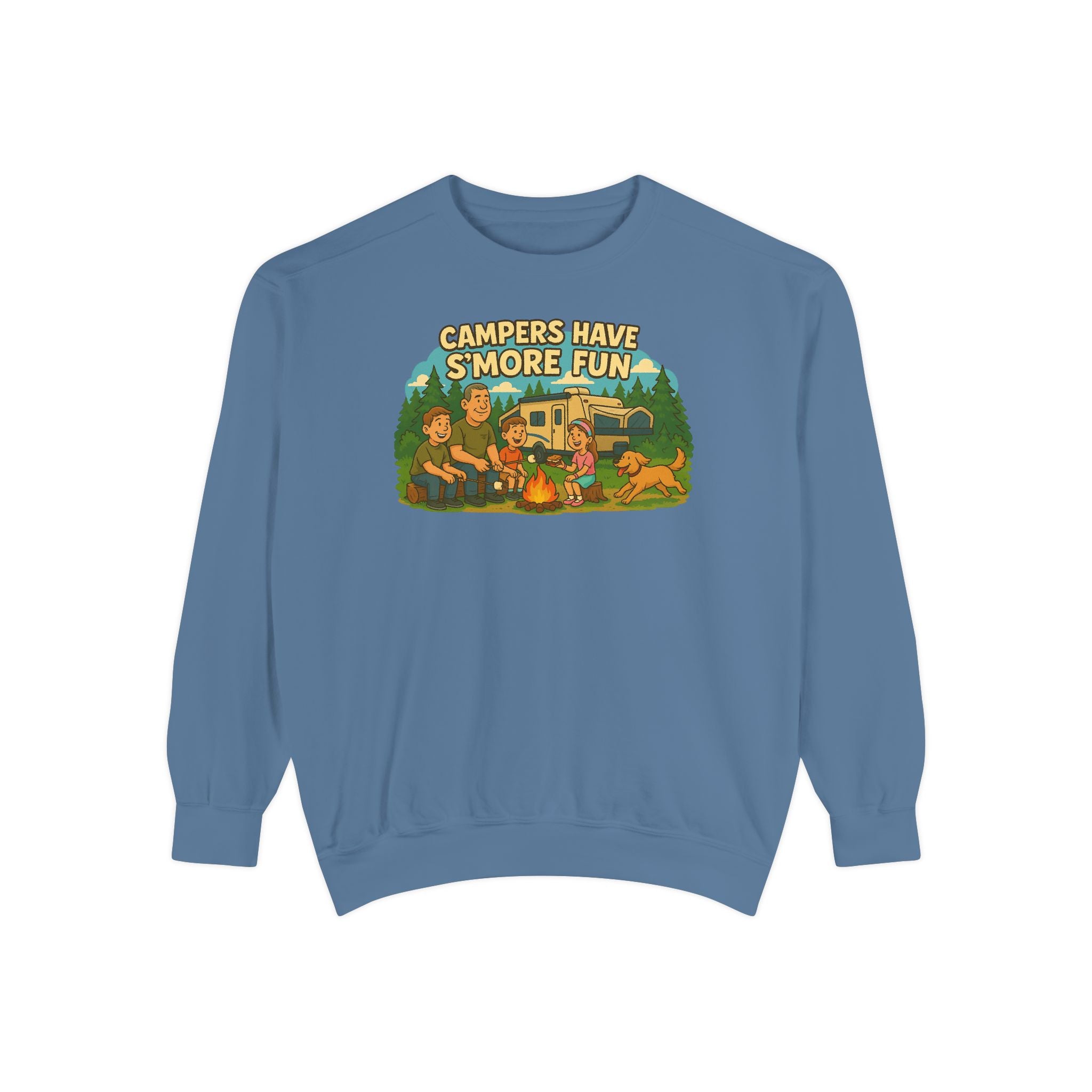 Camper Vibes Sweatshirt - Enjoy S'mores, Unisex Campfire Clothing, Perfect for Outdoor Adventures, Gift for Adventurers, Cozy Camping Attire