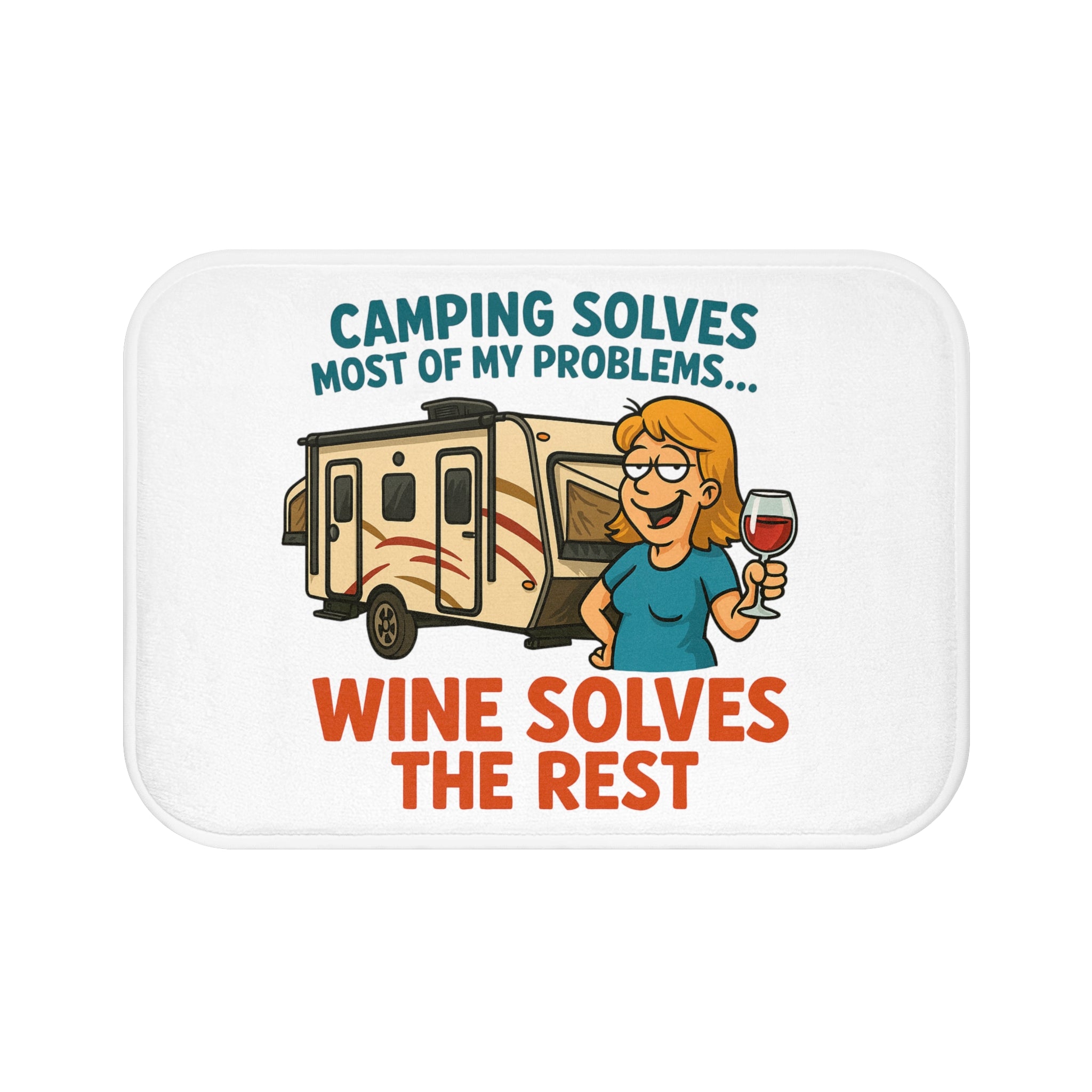 Wine-Themed Bath Mat for Campers, Funny Bath Mat, Camping Accessories, Gift for RV Lovers, Relaxing Home Decor