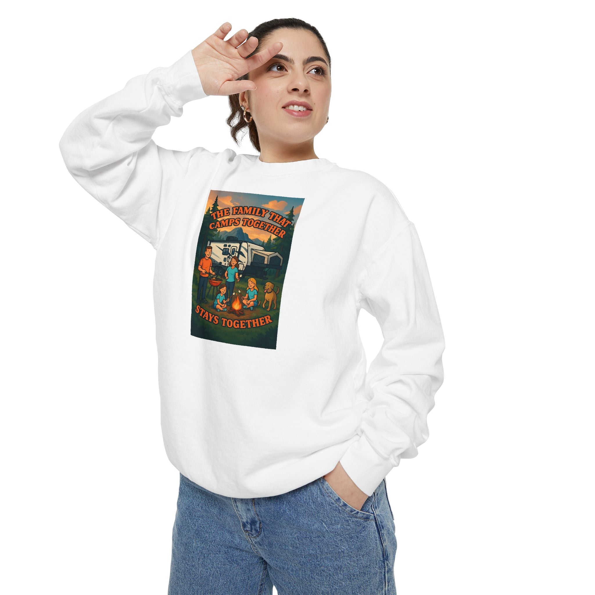 Cozy Unisex Garment-Dyed Sweatshirt with Retro Design, Perfect for Relaxing, Gift for Friends, Casual Wear, Fall Fashion, Warm Layer