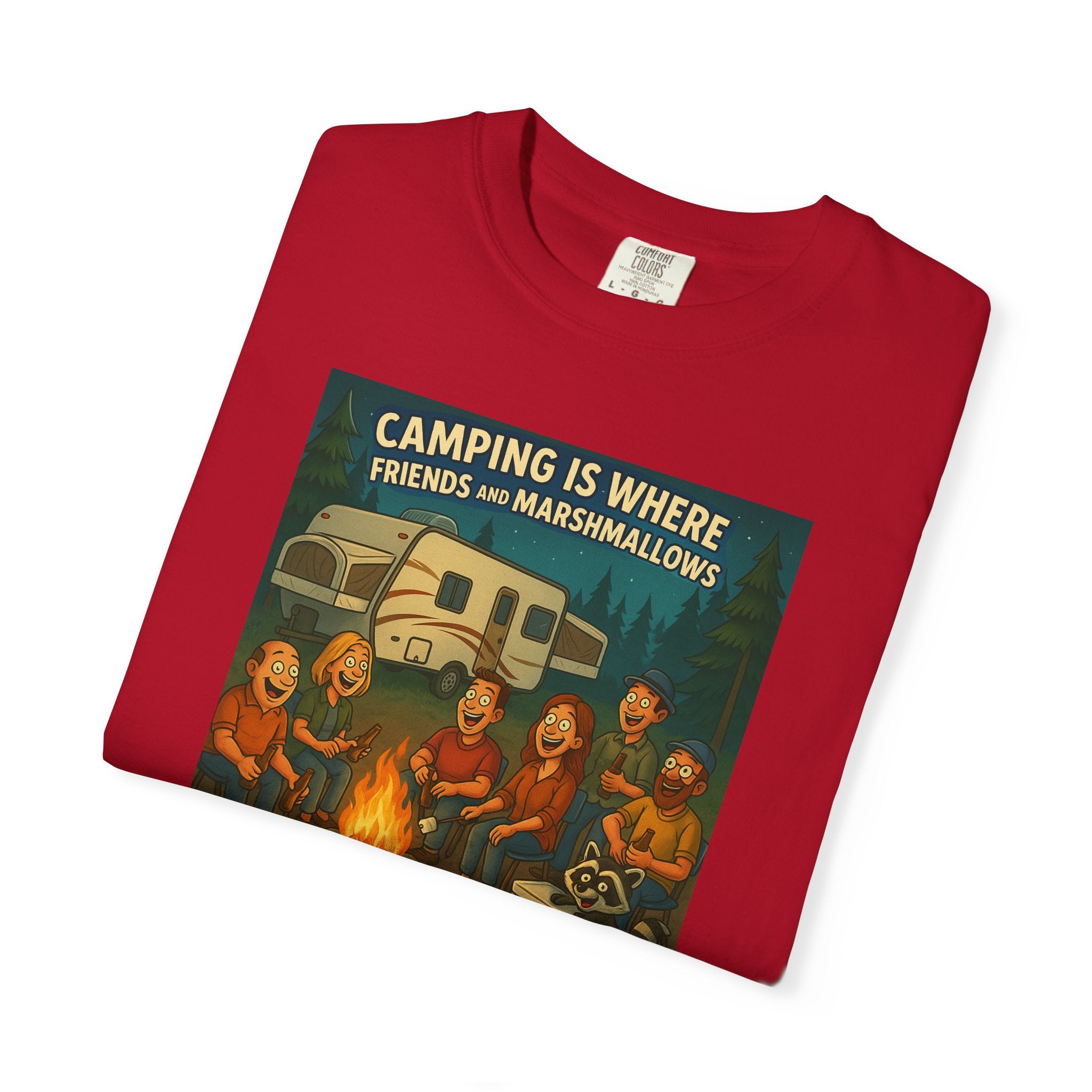 Camping T-Shirt: Get Toasted with Friends, Unisex Garment-Dyed Tee, Outdoor Adventure Shirt, Camping Gift, Summer BBQ Shirt, Family [...]