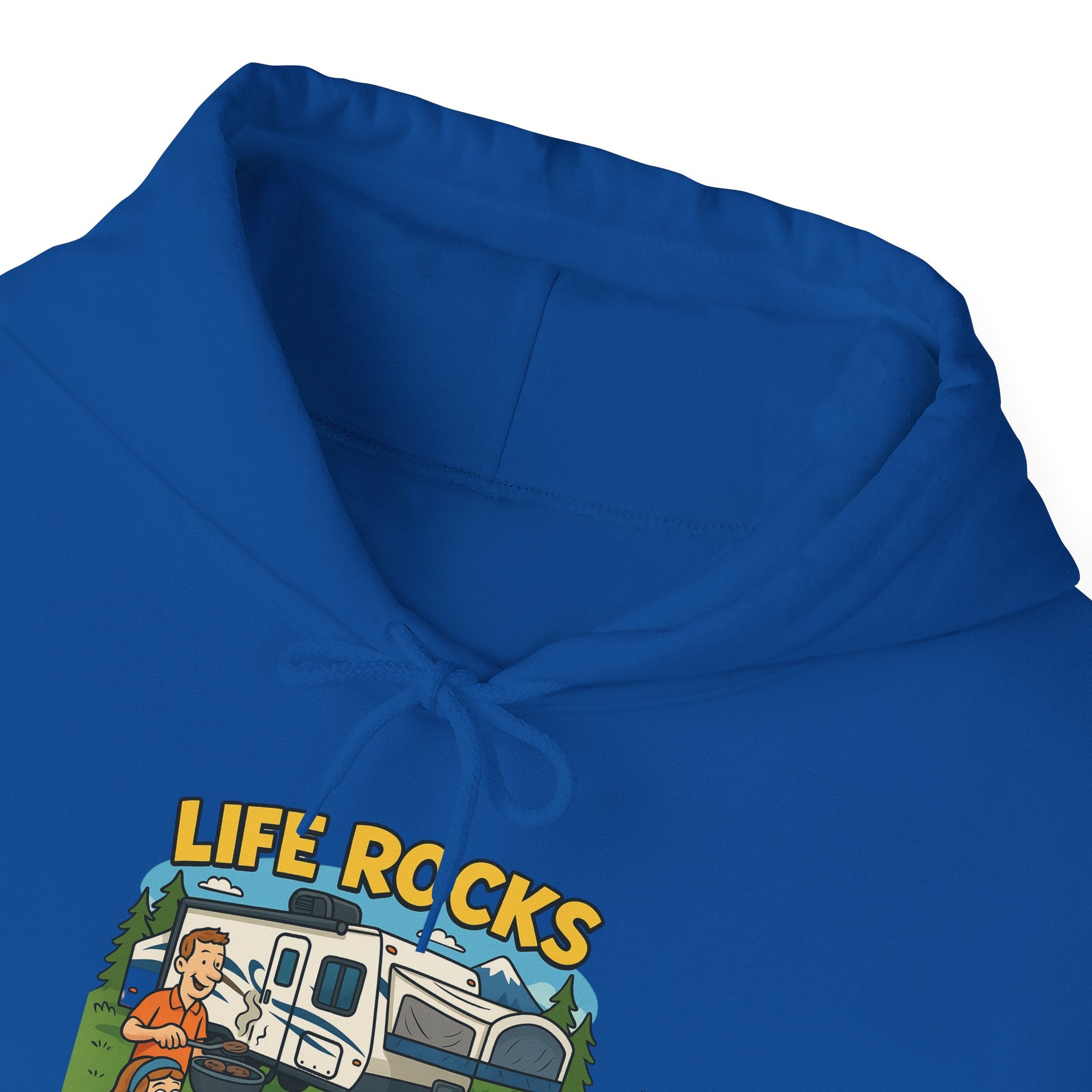 Campfire Adventure Hoodie with Retro Design, Cozy Gift for Outdoor Lovers, Perfect for Camping, Road Trips, and Casual Wear