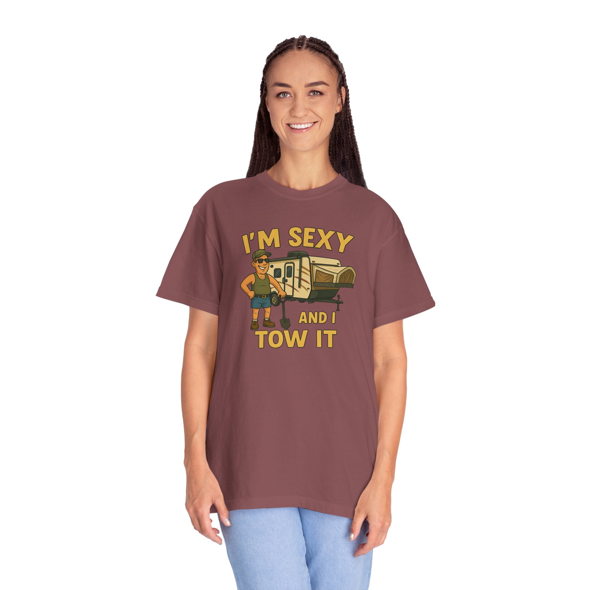 Playful Camping T-Shirt, I'm Sexy and I Tow It Tee, Unisex Outdoor Shirt, Funny Gift for RV Lovers, Travel T-Shirt, Casual Summer Wear