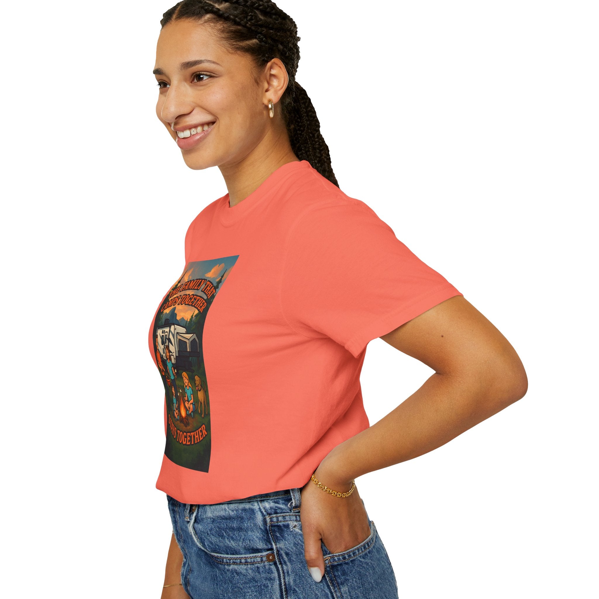 Family Camping T-shirt, Casual Outdoor Tee, Perfect for Family Gatherings, Summer Camp, Gift for Outdoor Lovers, Relaxed Fit Tee
