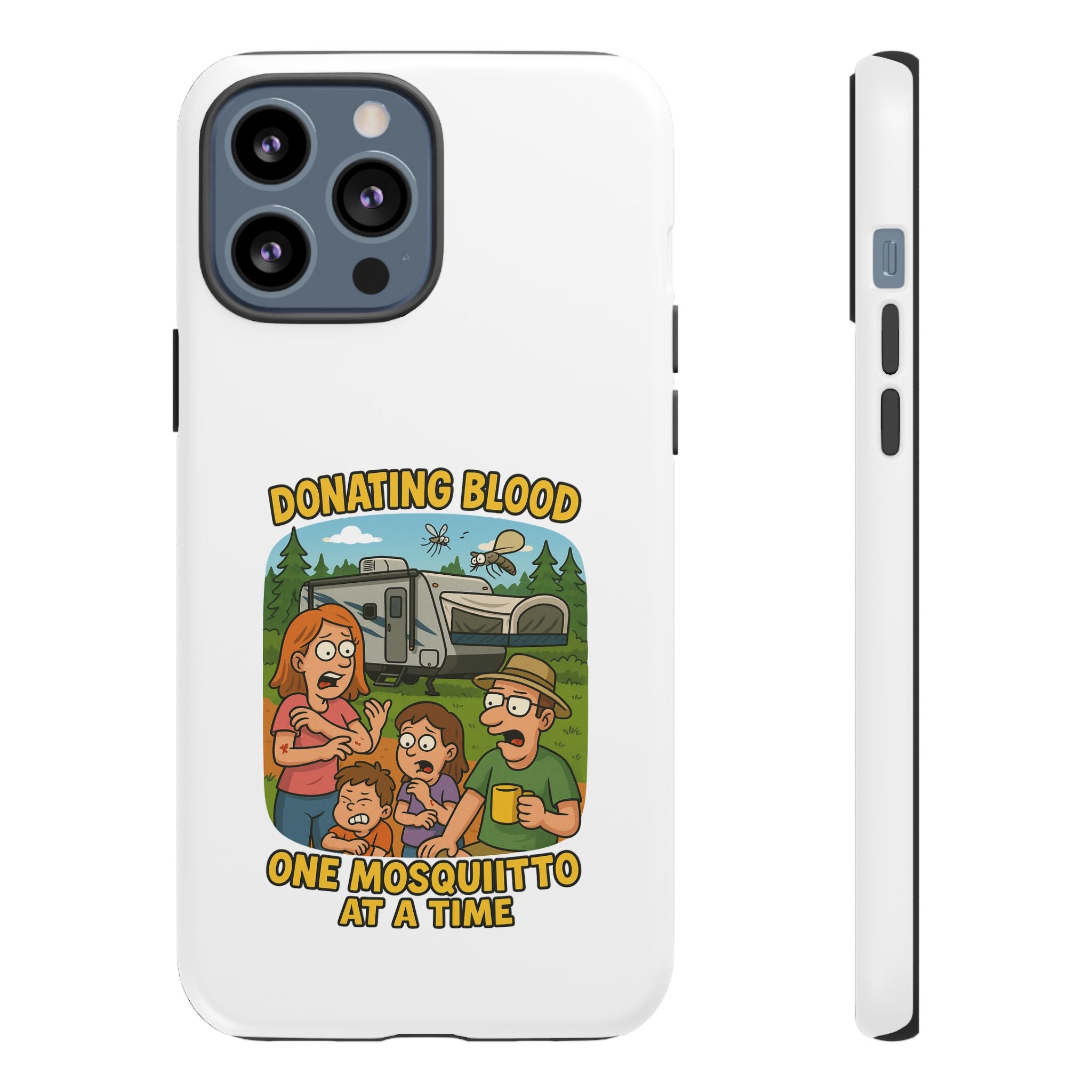 Humorous Phone Case - Donating Blood Mosquito Design, Funny Gift for Nurses, Outdoor Lovers, Eco-Friendly Gift, Summer Fun
